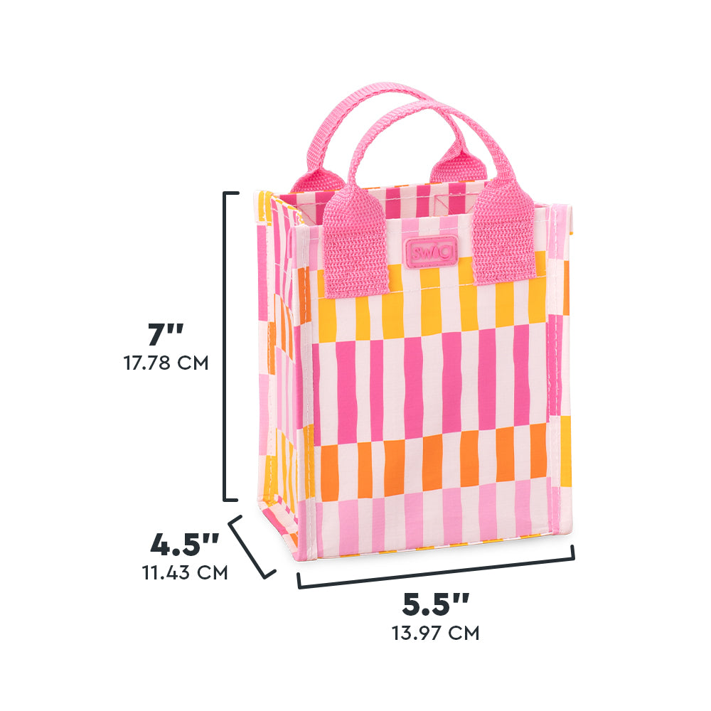 Sherbet Stripe Reusable Mini Gift Bags - Eco-Friendly Party Favor Bags for Birthdays, Weddings & Baby Showers