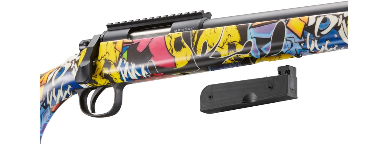 Double Bell VSR-10 Airsoft Bolt Action Sniper Rifle - 575 FPS High Power, Graffiti Camo Design | Perfect for Outdoor Tactical Games & Target Shooting