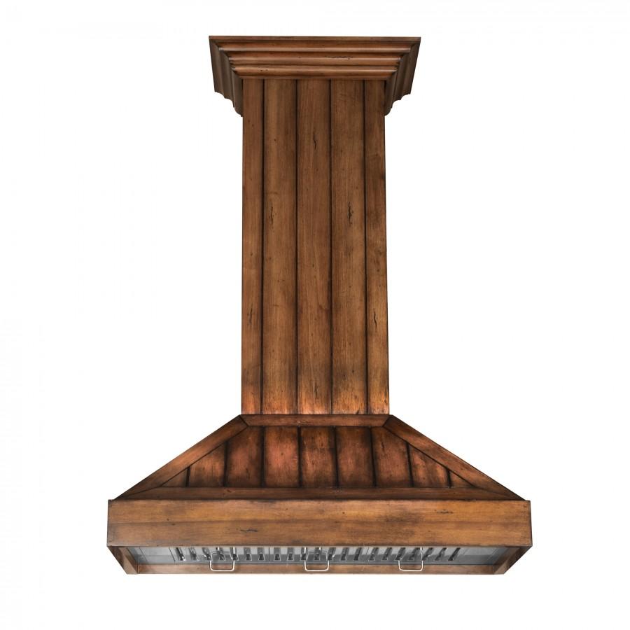 ZLINE Rustic Light Wooden Wall Mount Range Hood - Modern Kitchen Ventilation for Home Cooking & Smoke Removal - Perfect for Farmhouse & Rustic Style Kitchens