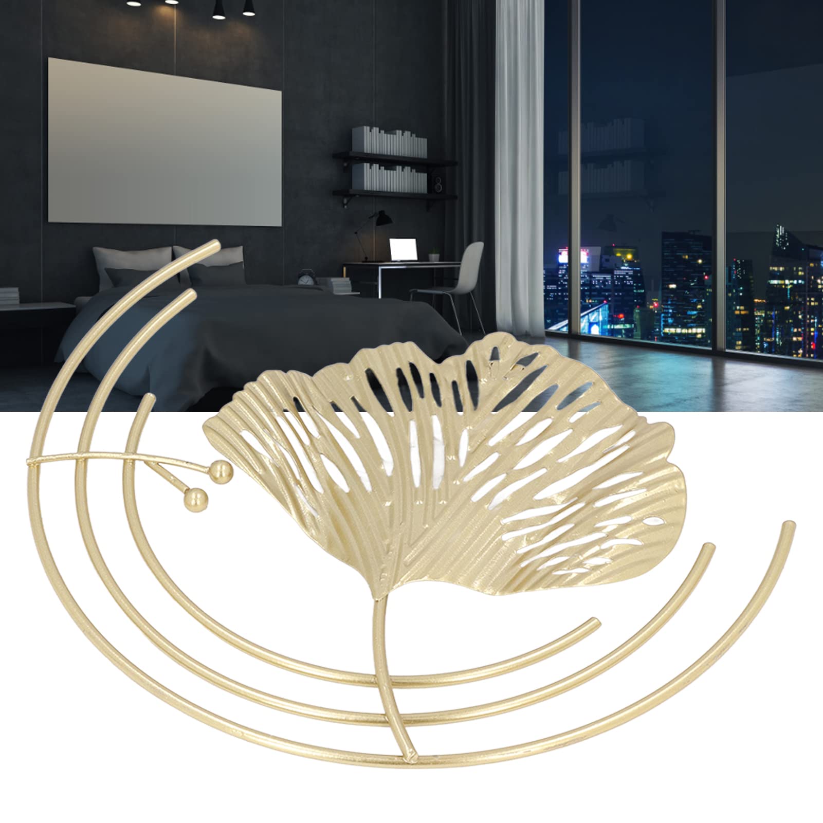 Gold Leaf Metal Wall Art Decor - Handcrafted Iron Wall Sculpture for Living Room, Bedroom, Office - Elegant Home Decor for Modern & Classic Interiors - Perfect for Housewarming Gifts & Wall Accents