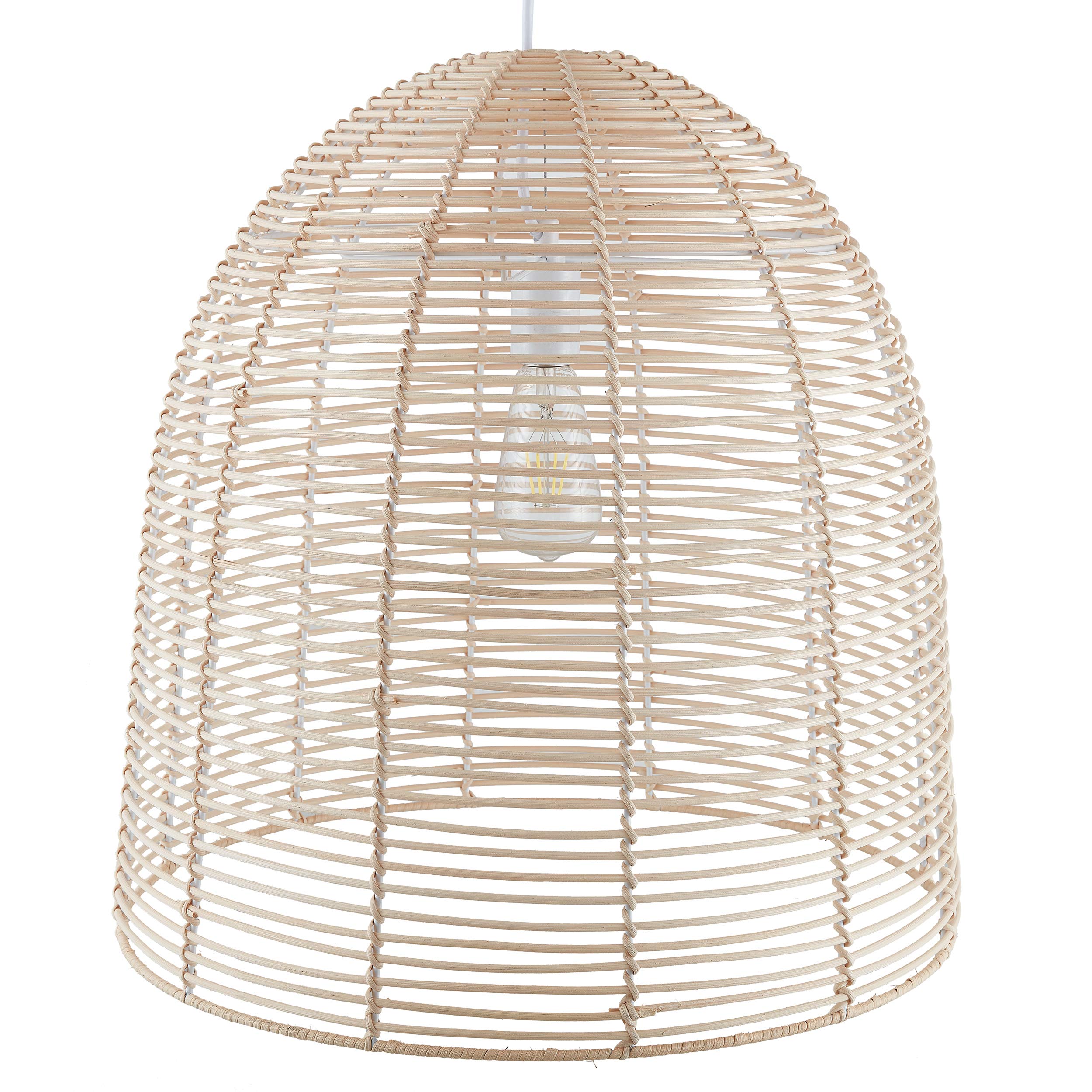 SEI Furniture Formosa Rattan Pendant Lamp - Natural Woven Rattan Ceiling Light for Boho Home Decor, Bedroom, Living Room & Dining Room Lighting