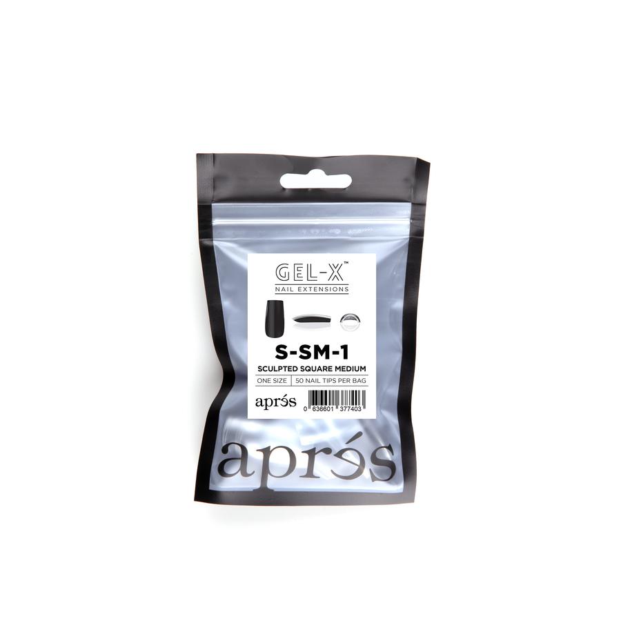 Apres Gel X Sculpted Square Medium Refill Tips - #000 & #9 - Perfect for Nail Extensions & Salon Quality Manicures at Home