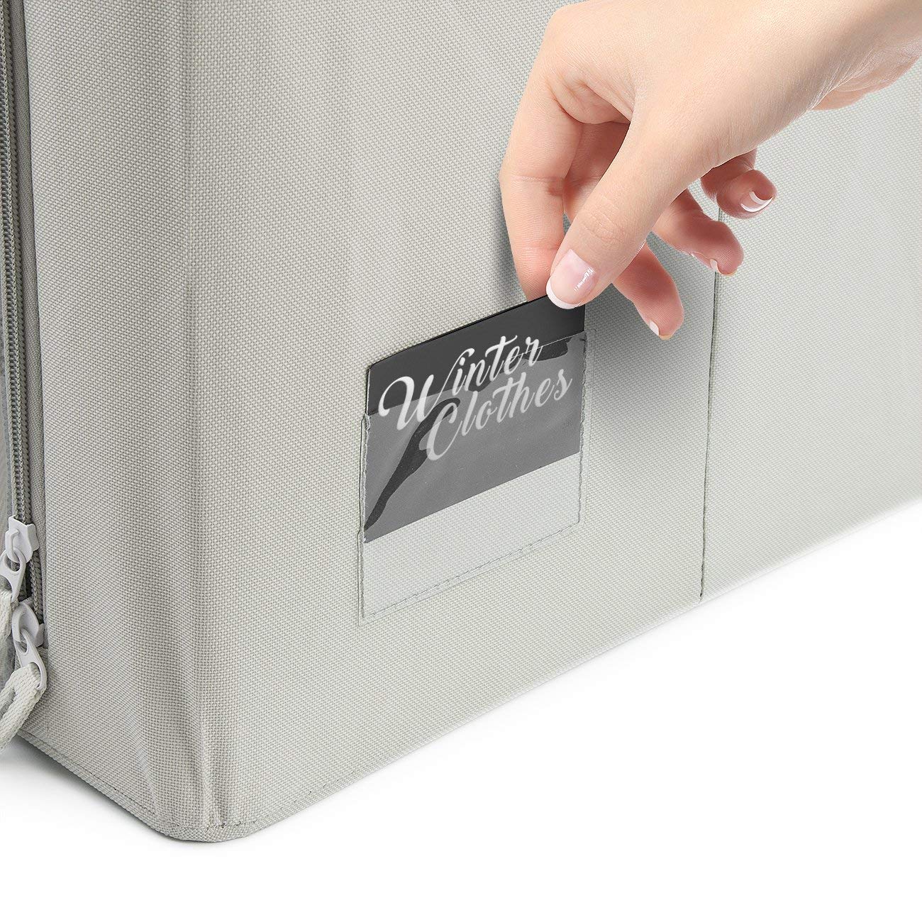 Sorbus Storage Bins with Divided Compartments - Large Stackable Foldable Organizer Bins with Metal Frame, Durable Oxford Fabric, Clear Window & Carry Handles - Perfect for Bedroom, Closet, Linen & Clothing Storage - Ideal for Home Organization, Seasonal Clothes & Kids' Room