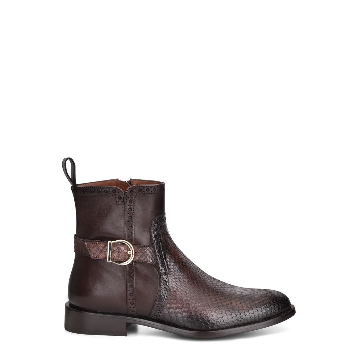 Franco Cuadra Women's Brown Casual Python Ankle Boots - 32TPBTS | Stylish & Comfortable for Everyday Wear, Office, and Night Out