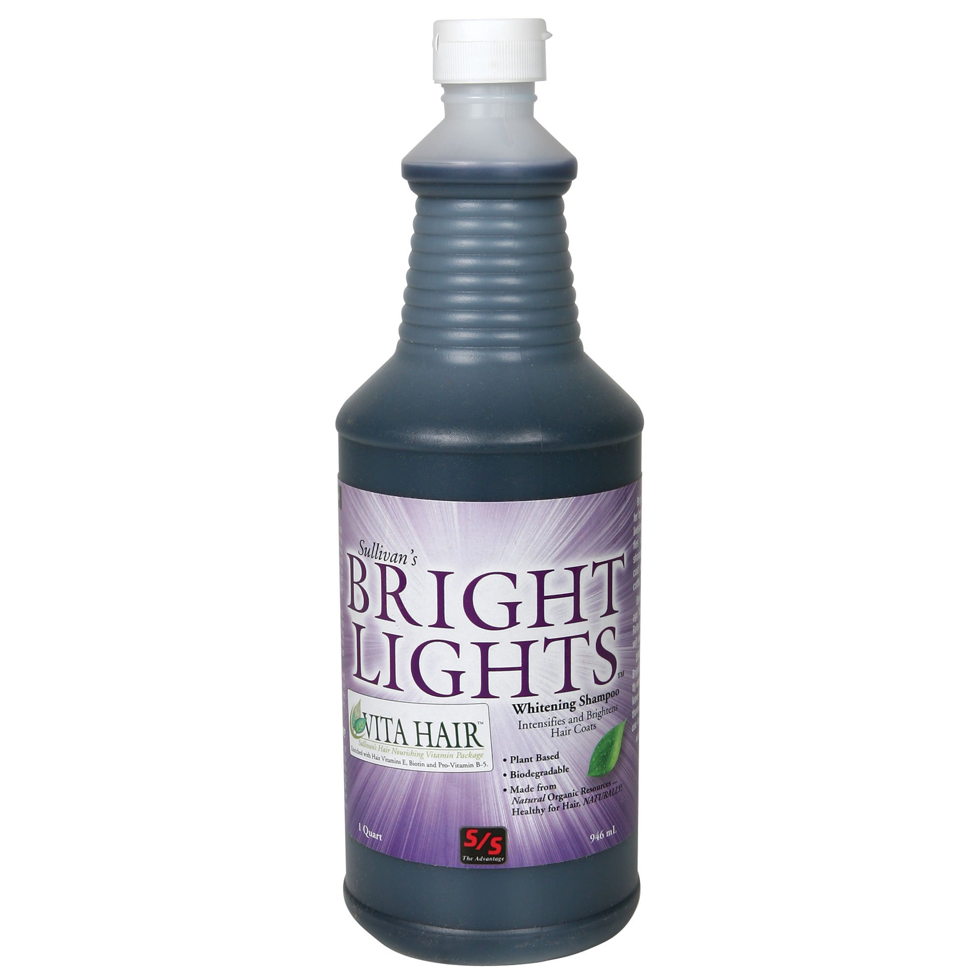 Sullivan Supply Bright Lights Whitening Shampoo for Horses - 32oz Quart | Professional Horse Show & Competition Grooming | Removes Stains & Enhances Coat Color