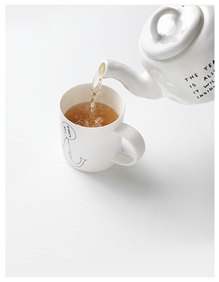 DAVID SHRIGLEY The Tea Is Alive Art Print - Surreal Humor Wall Decor for Living Room, Bedroom & Office