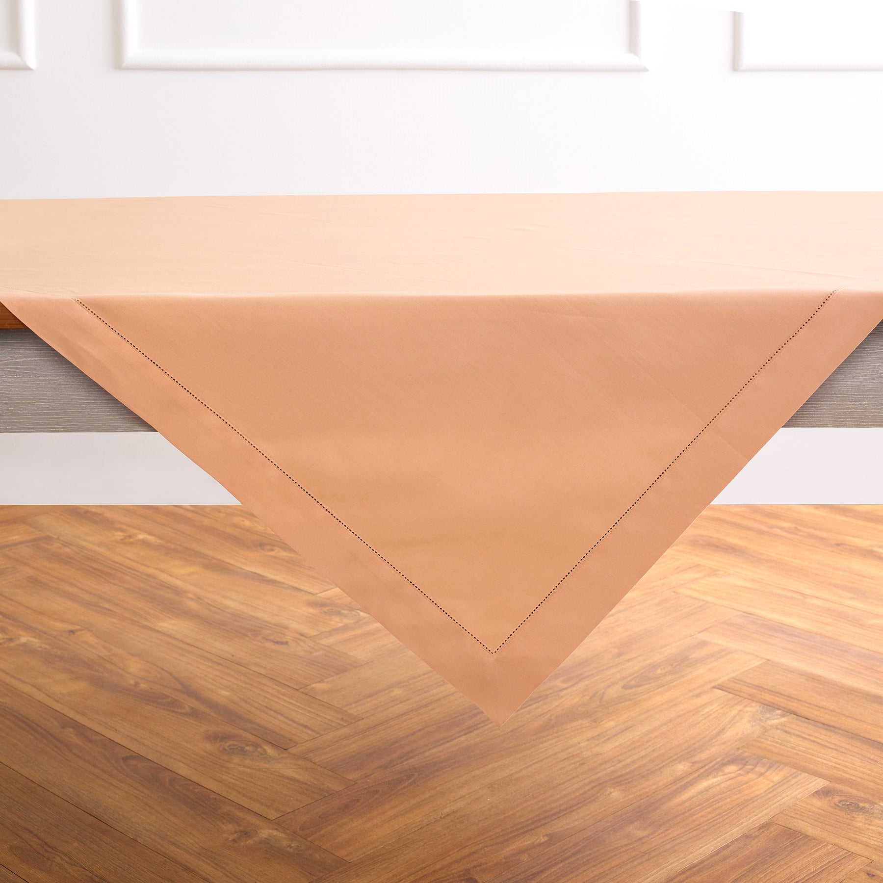 Premium Cotton Linen Hemstitch Table Throw - Elegant Decorative Table Runner for Dining Room, Wedding, Party & Home Decor