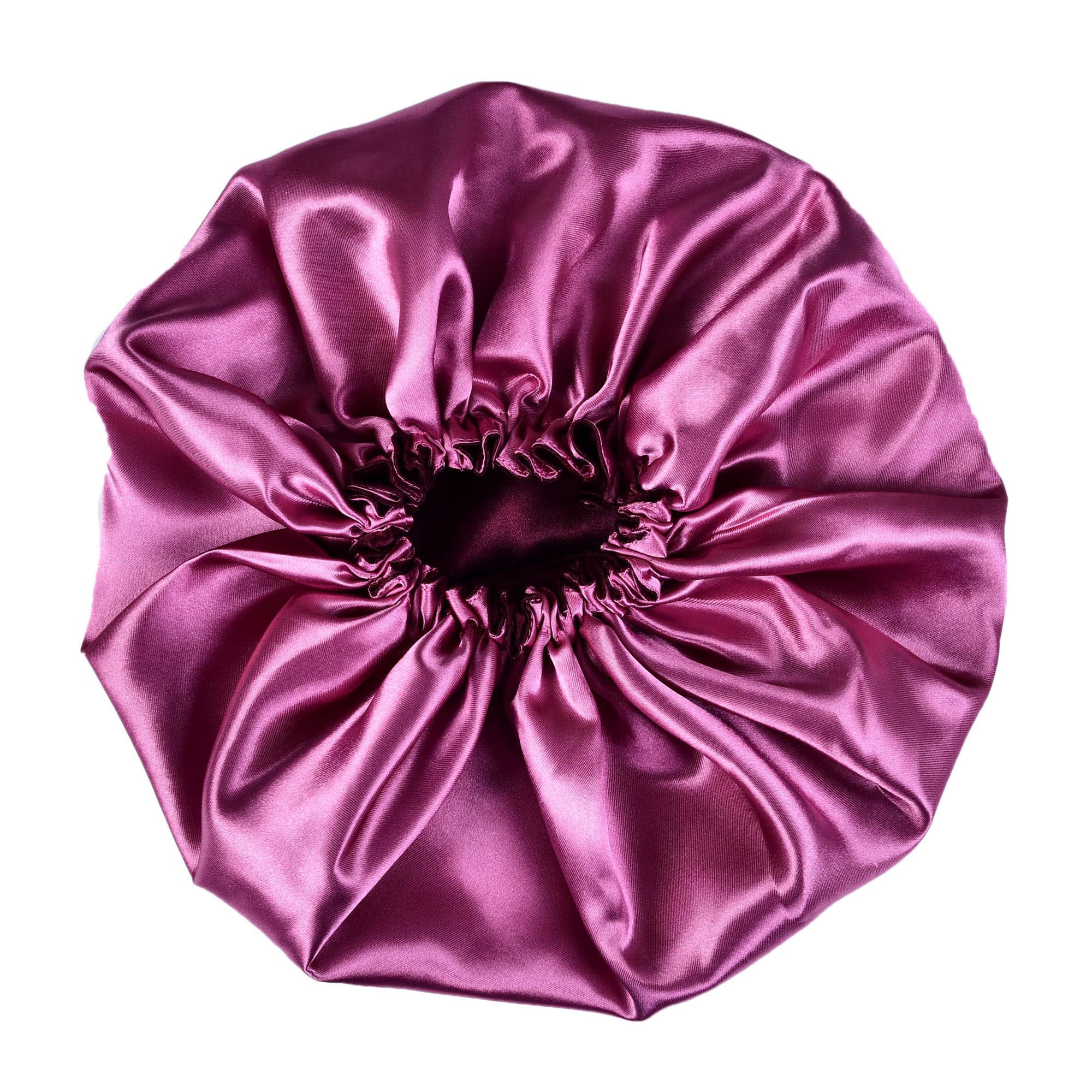 Matkooz Satin Silk Hair Bonnet for Sleeping - Double Layered Premium Bonnet for Women & Girls - Soft Silk Sleep Cap for Curly, Natural & Protective Hairstyles - Perfect for Nighttime Hair Care & Travel