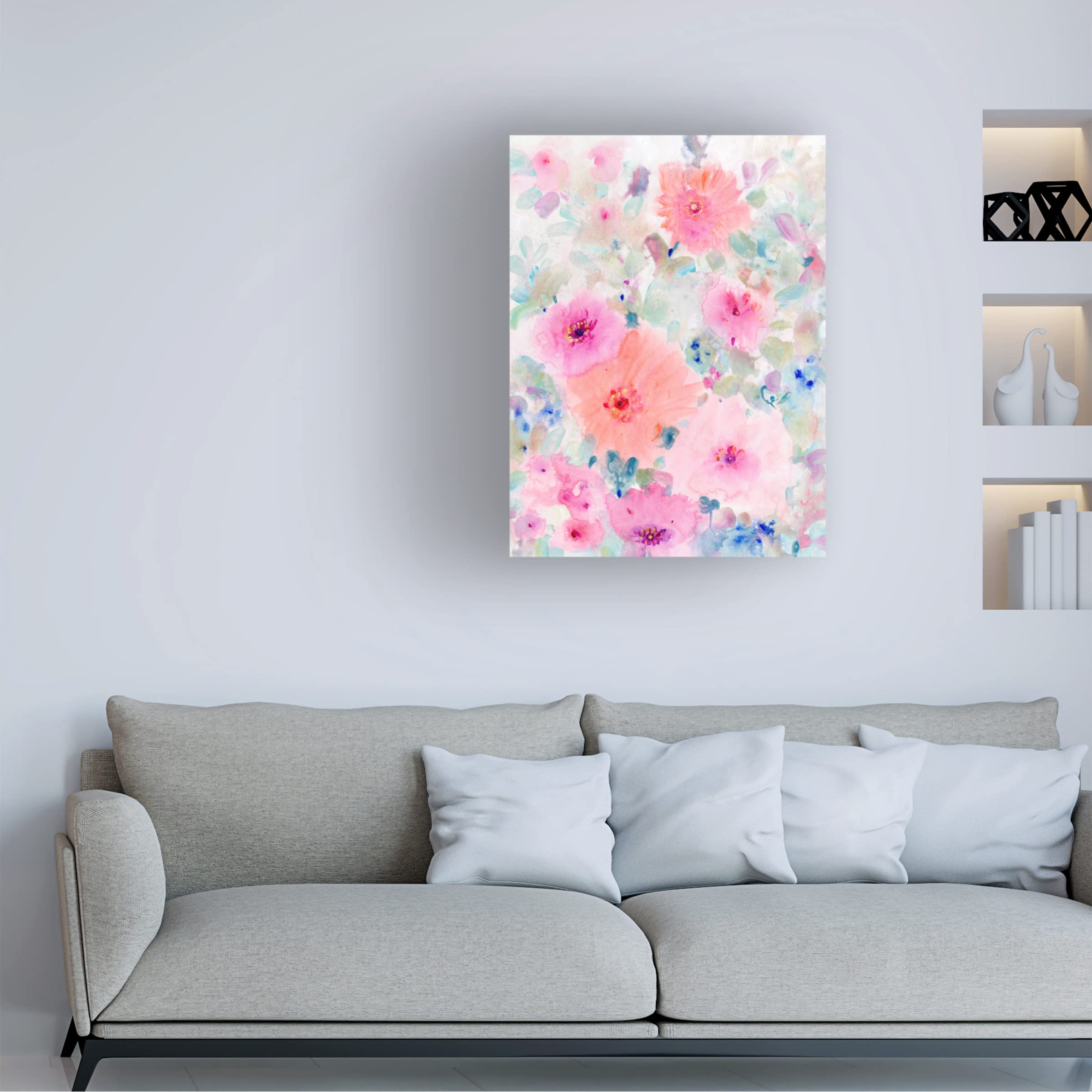 Trademark Fine Art 'Bright Floral Design II' Canvas Wall Art by Tim O'Toole - Perfect for Living Room, Bedroom & Office Decor