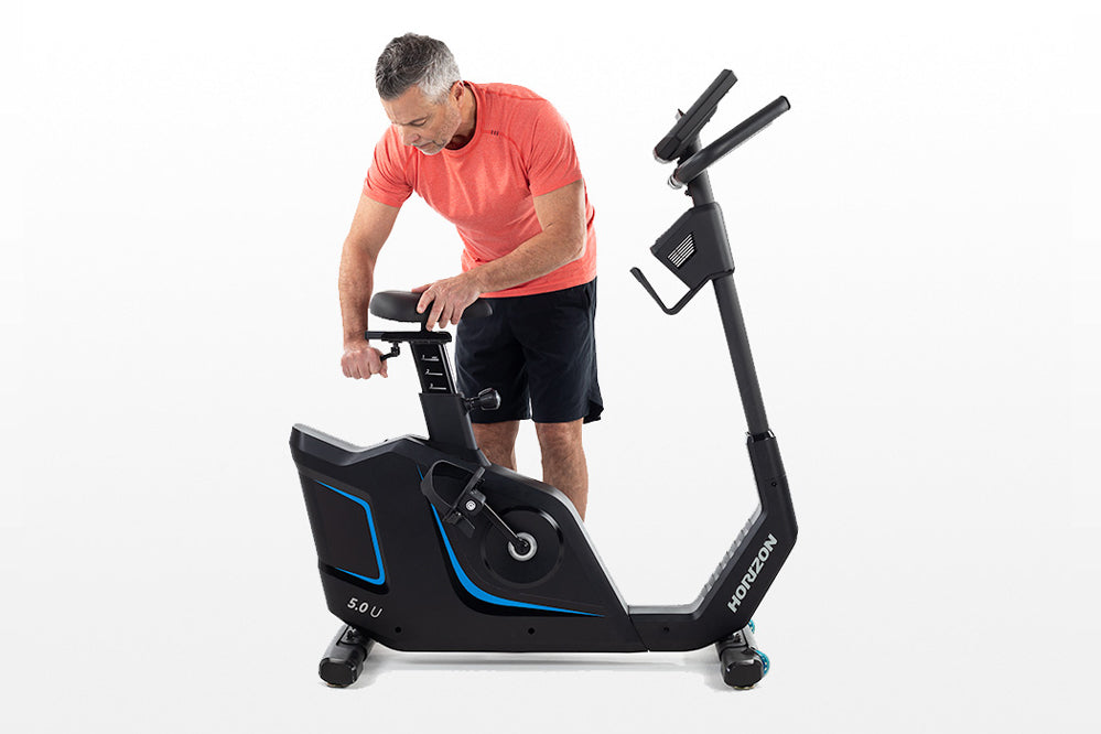 Horizon 5.0 U Upright Exercise Bike for Home Gym - Indoor Cycling Bike with Adjustable Seat & Resistance - Perfect for Cardio Workouts & Weight Loss