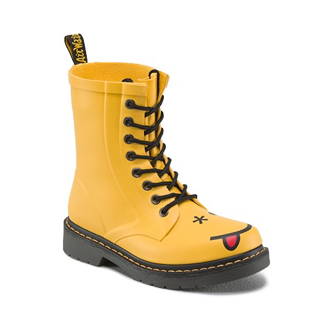 Waterproof Yellow Acid Smiley Rubber Boots for Women & Men - Trendy Rain Boots for Outdoor, Festivals & Gardening