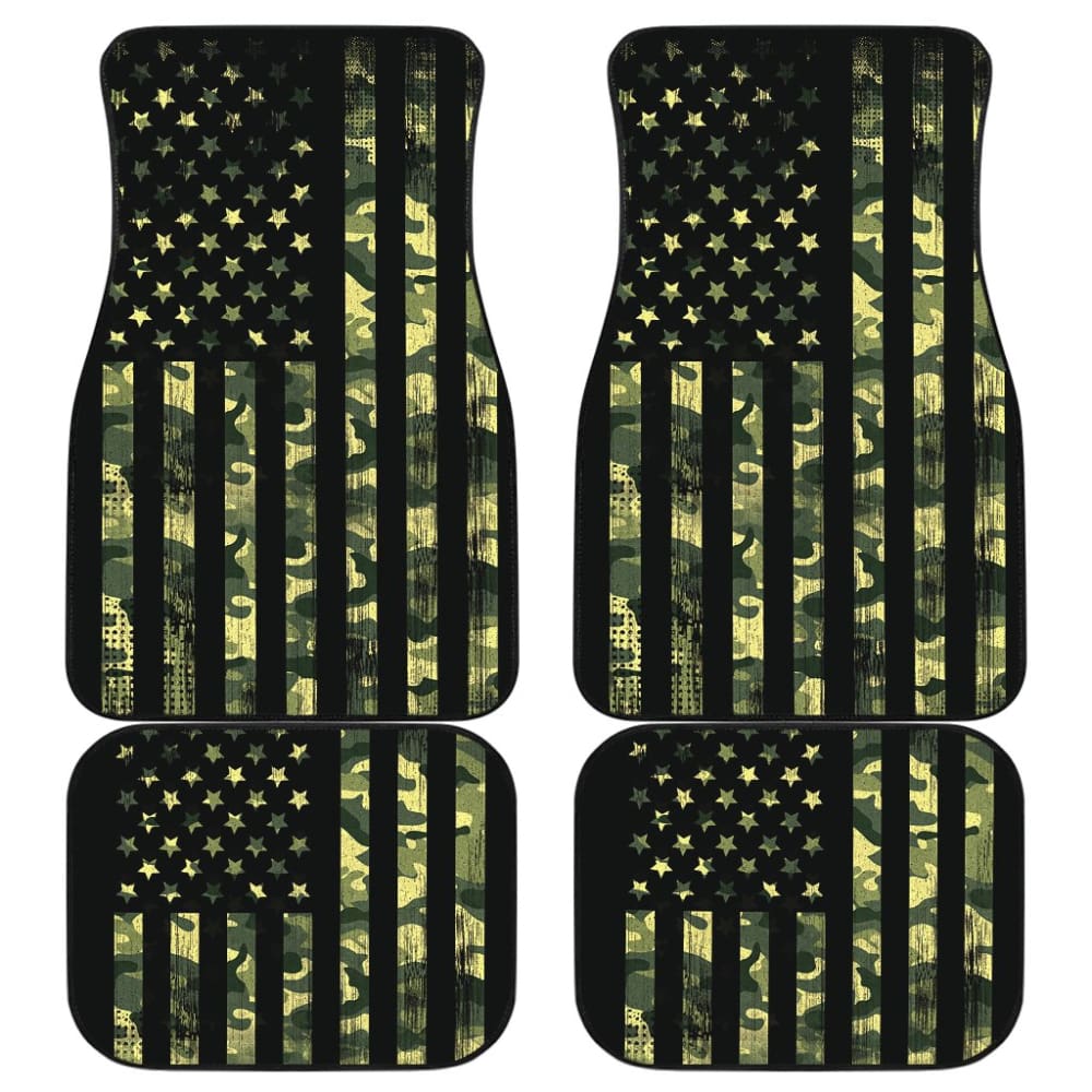 Thin Green Line American Flag Car Floor Mats - Durable Non-Slip Custom Floor Liners for Police, Military & First Responders | Perfect for Trucks, SUVs & Sedans