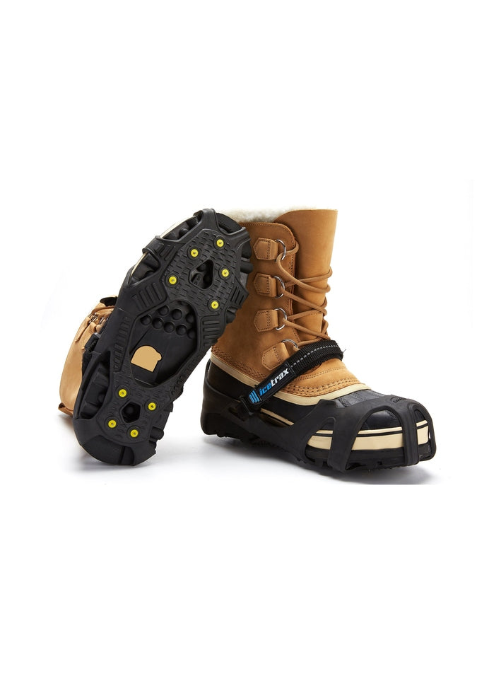 Icetrax V3 Tungsten Ice Cleats with Adjustable Velcro Straps - Non-Slip Traction for Winter Hiking, Running & Outdoor Activities