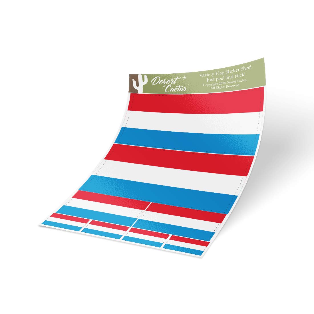 Desert Cactus Luxembourg Country Flag Sticker Pack - 8 Vinyl Decals for Scrapbooking, Cars, Laptops & Windows | Waterproof Durable Decorative Stickers for Kids & Adults | Perfect for Travel, School & Home Decor