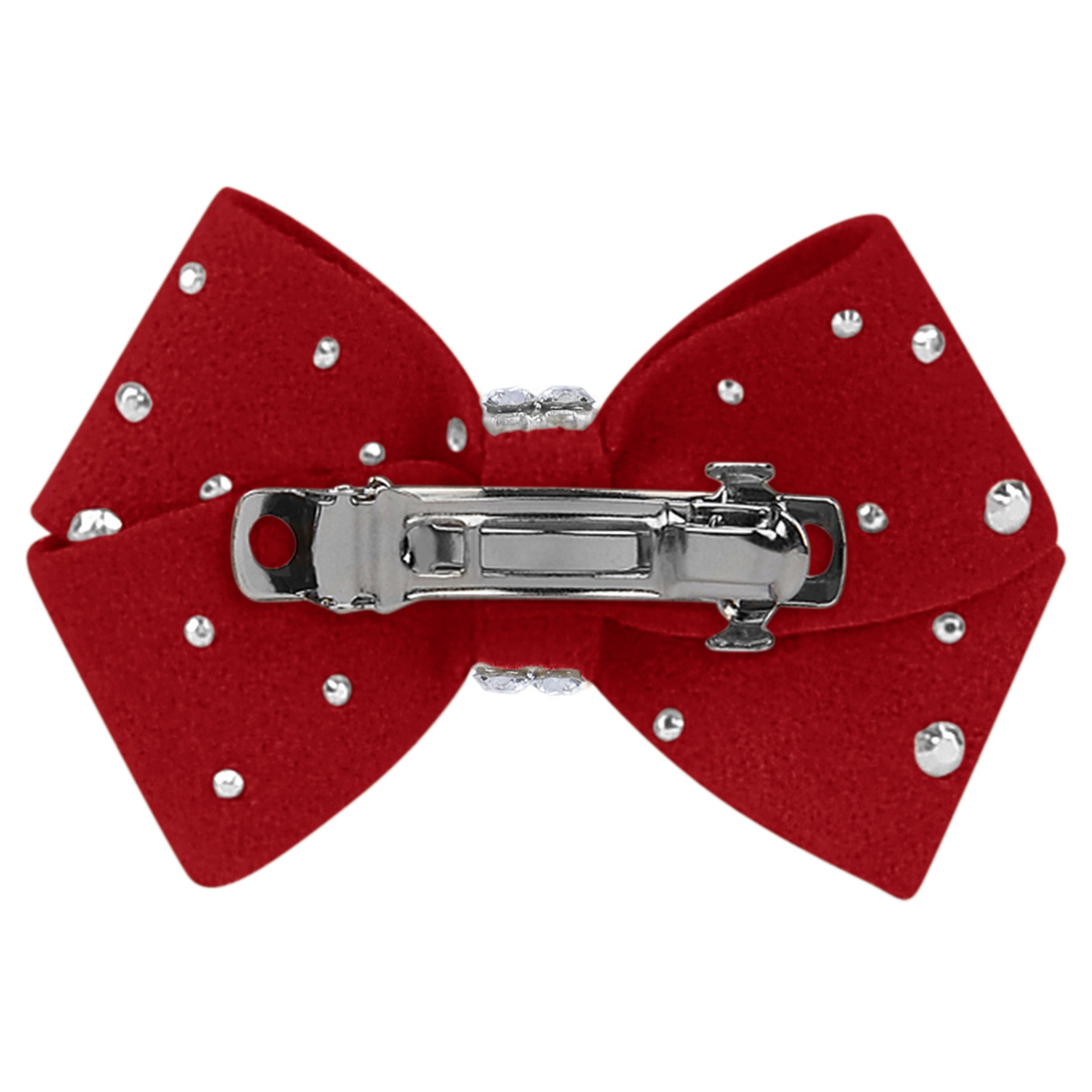 Elegant Nouveau Bow Hair Clip with Silver Stardust - Perfect for Weddings, Parties & Special Occasions