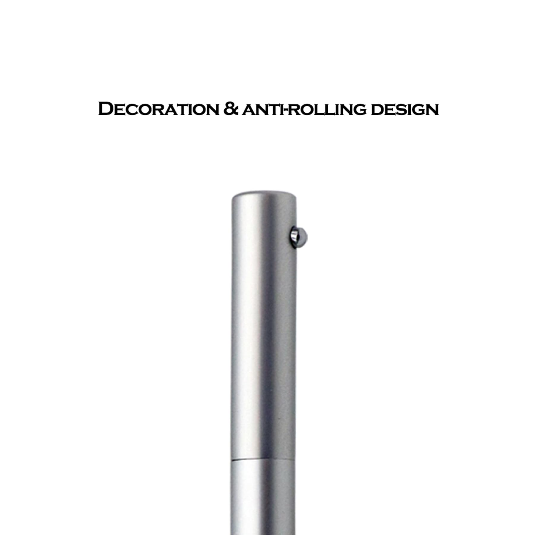 DUNBONG Retractable 0.5mm Medium Point Ballpoint Pen - Smooth Black Gel Ink, Silver Metal Body - Perfect for Office, School, Note Taking & Gift Giving