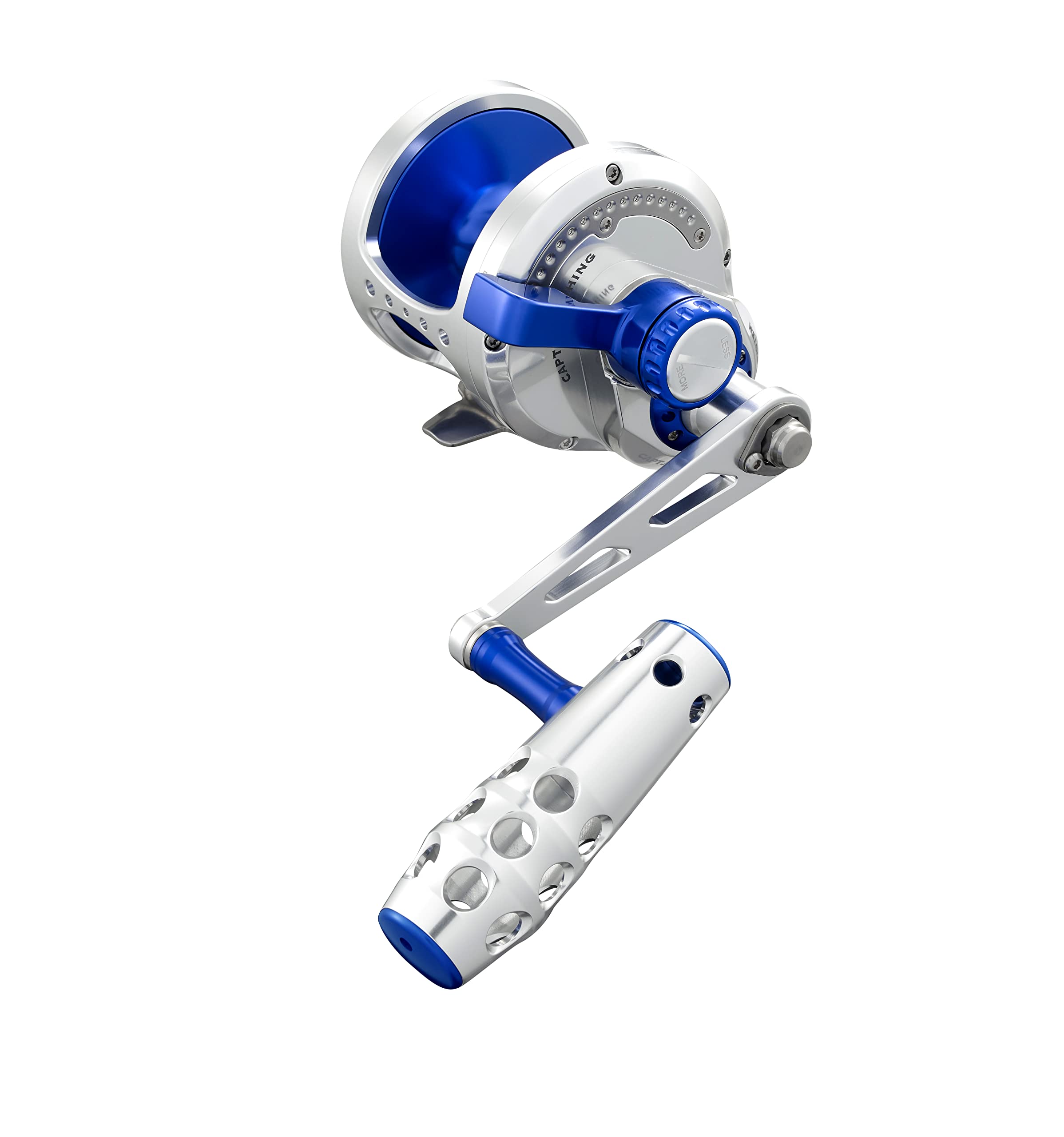 Saltwater Conventional Lever Drag Jigging Reel - Aluminum Frame, Ambidextrous, Blue, 25kg Max Drag - Perfect for Deep Sea Fishing, Trolling & Offshore Jigging