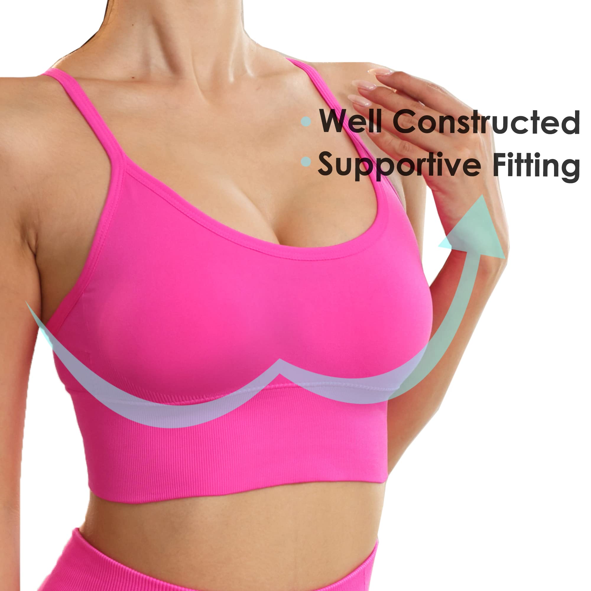 Evercute Padded Racerback Sports Bra for Yoga & Workout - Low Impact Fitness Wear