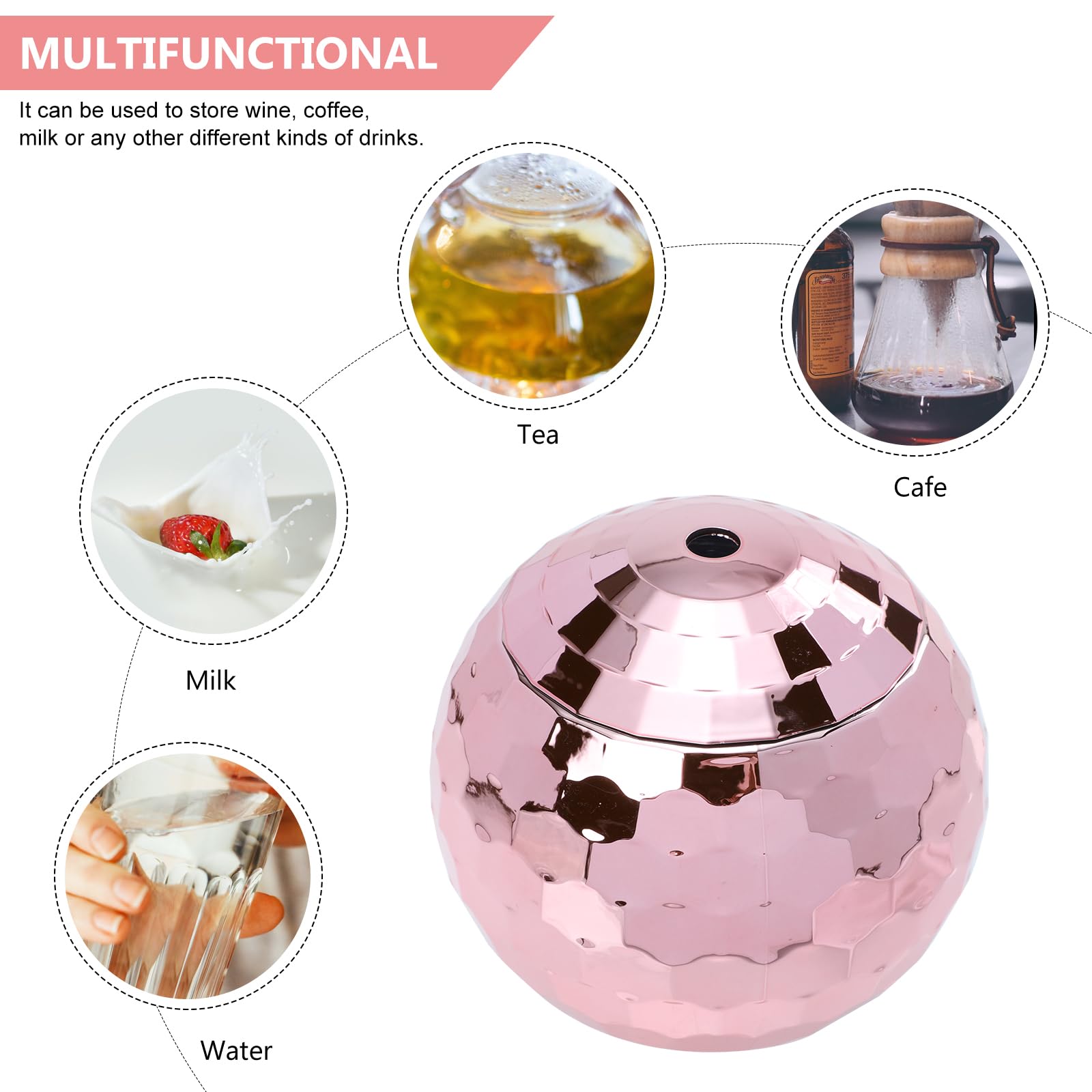 20oz Pink Disco Ball Tumbler Cups with Reusable Straws - Glitter Party Drinkware for Nightclub, Bar Decor & Wine Cocktails - Perfect for Bachelorette Parties, Birthday Celebrations & Themed Events