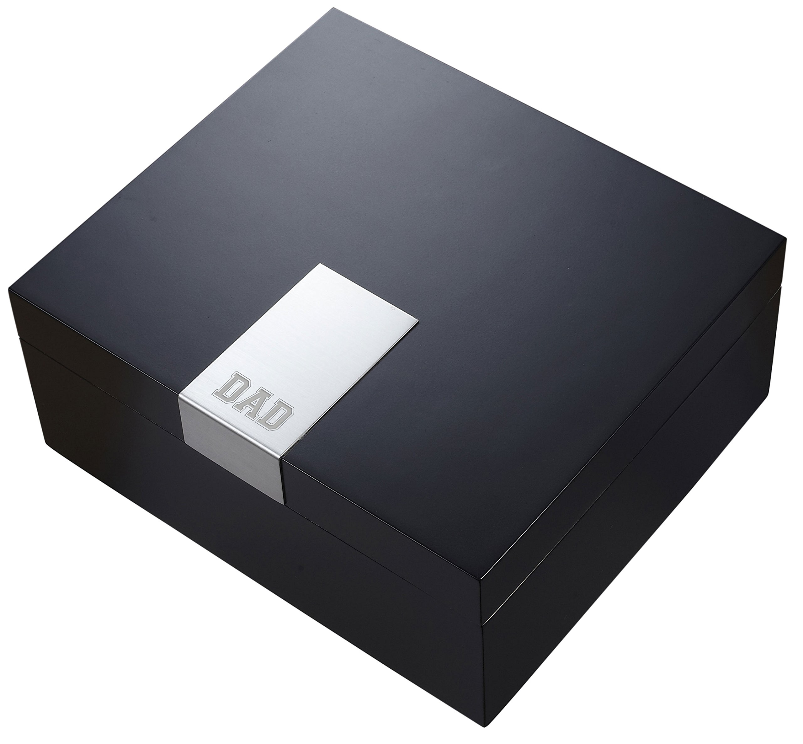 Visol Marcus Black Matte Cigar Humidor - 50 Cigar Capacity with Free Laser Engraving | Fathers Day Gift for Cigar Lovers | Perfect for Home, Office & Man Cave