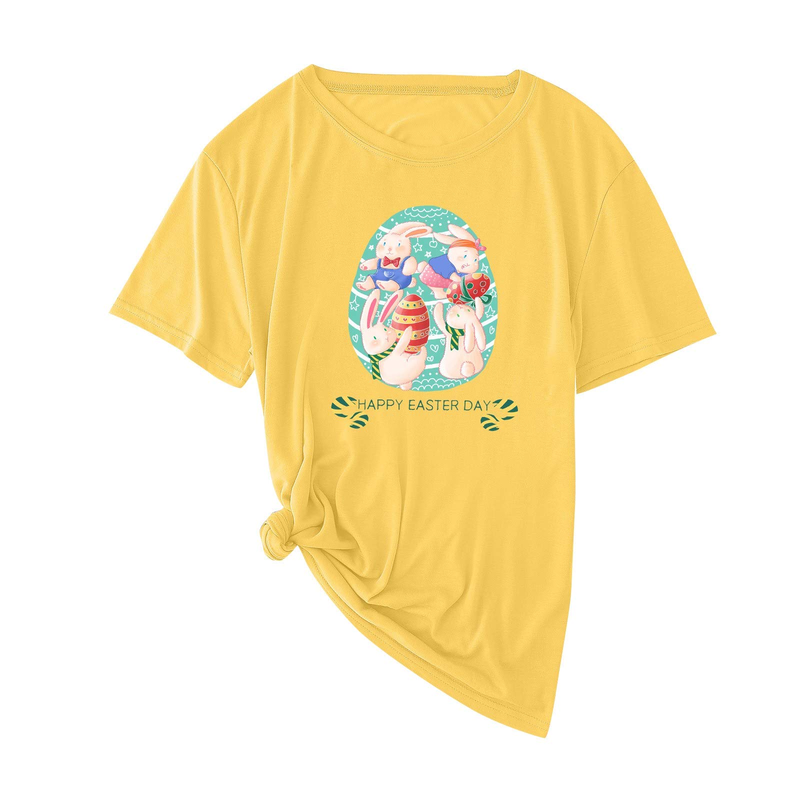 Funny Easter Bunny Rabbit T-Shirt for Women - Cute Graphic Tee with Easter Egg Design - Short Sleeve Summer Tops - Perfect for Easter Celebrations, Spring Outfits & Casual Wear