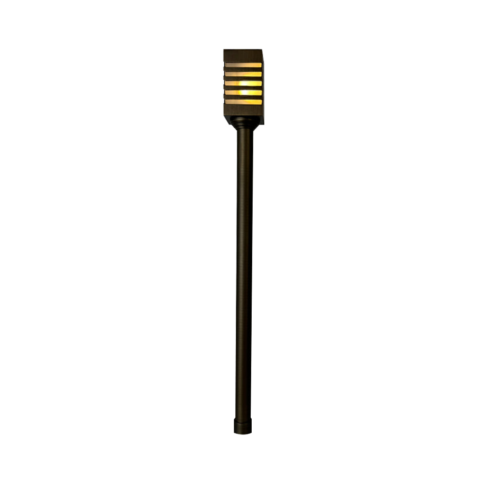 PLB24 Cast Brass LED Low Voltage Pathway Light - Outdoor Landscape Lighting Fixture for Garden, Walkway, and Patio Illumination
