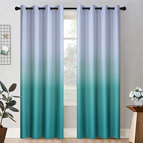 Grayish White and Teal