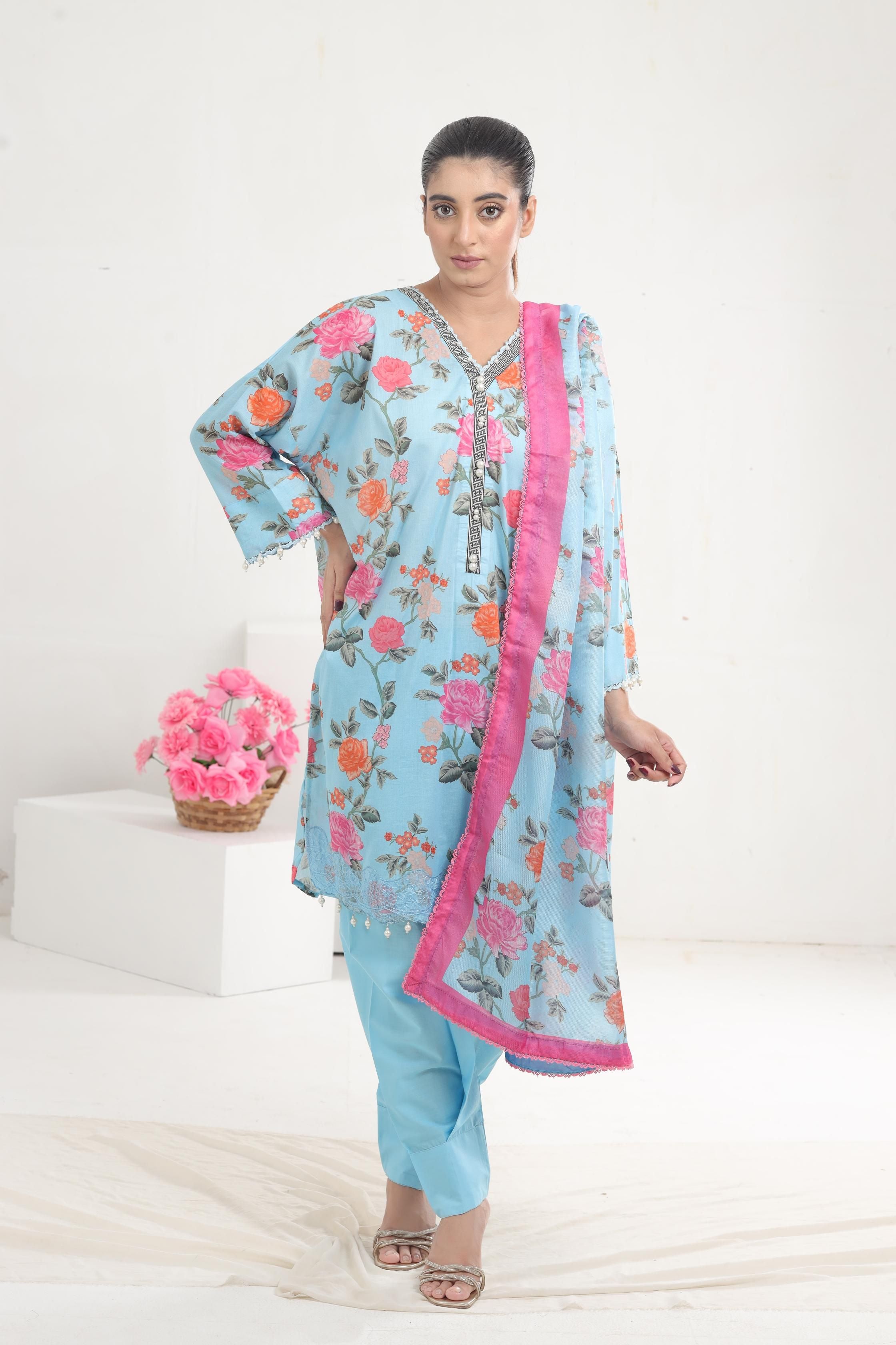 Sana Safinaz Mahay Stitched Embroidered Formal Dress for Women - Elegant Party Wear & Evening Gowns for Weddings, Dinners & Special Occasions