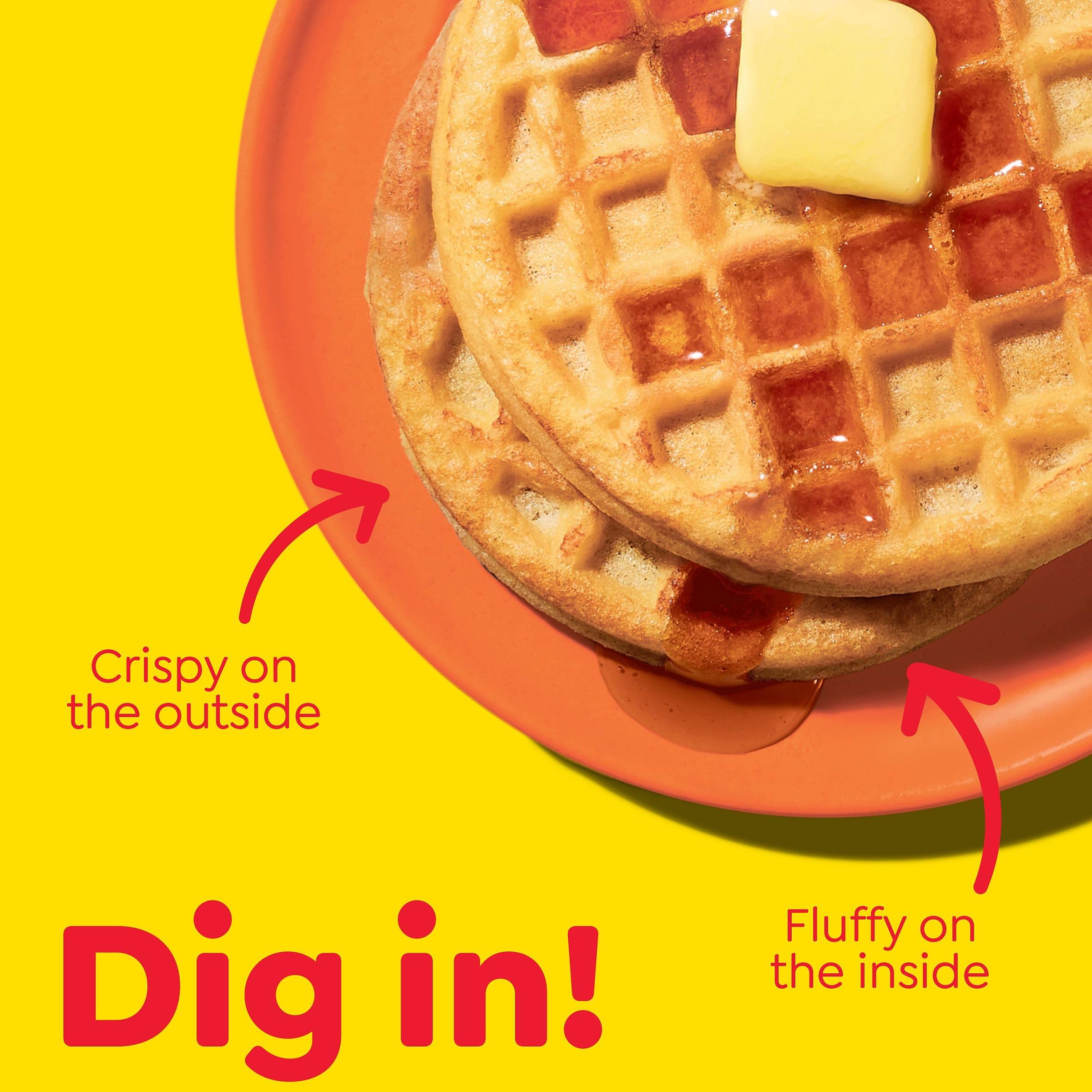 Eggo Frozen Waffles - Homestyle Breakfast Food, Family Pack 29.6oz (24 Waffles) | Quick & Easy Breakfast for Busy Mornings, Kids Lunchbox, After School Snack & Family Gatherings