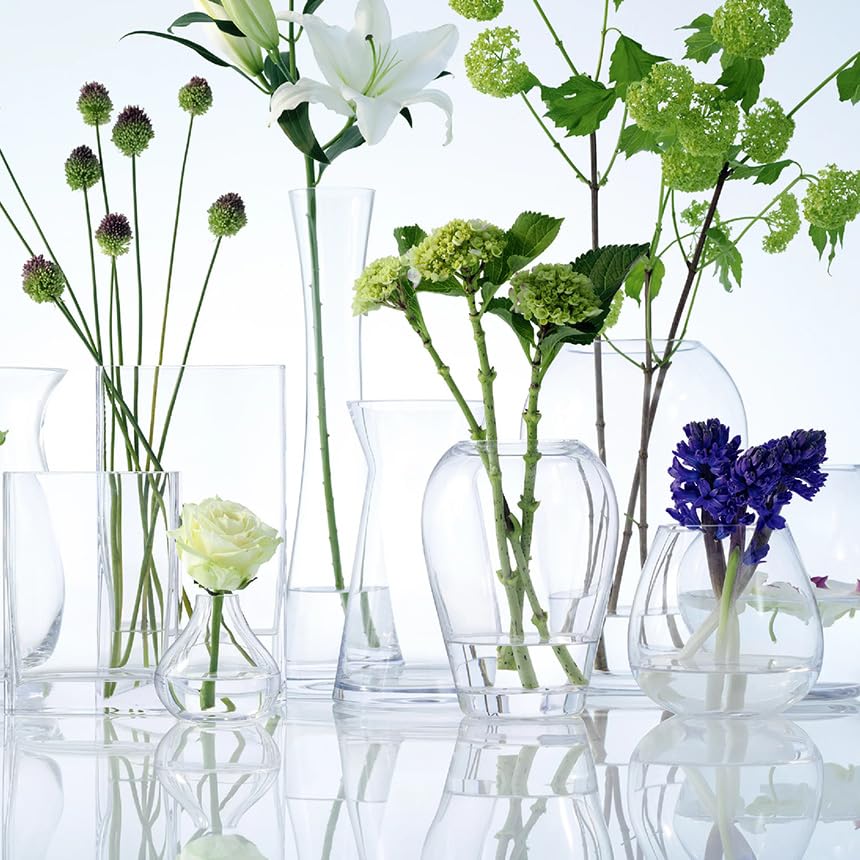 LSA International Clear Glass Flower Mixed Bouquet Vase - 11.5 Inches Tall - Perfect for Home Decor, Wedding Centerpieces & Gift Giving