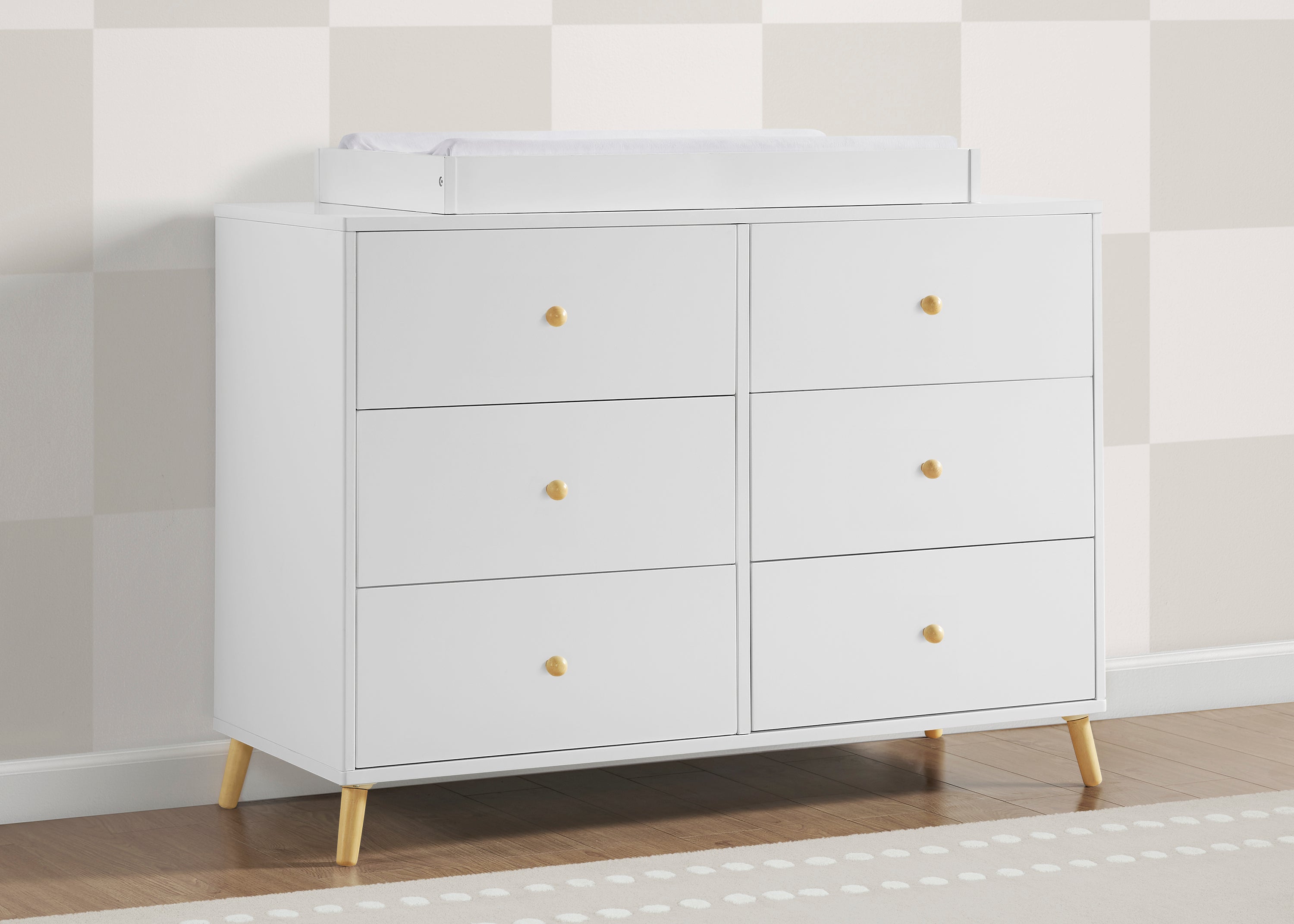 Essex 6-Drawer Wooden Dresser with Interlocking Drawers - Sturdy Bedroom Storage Furniture for Clothes & Accessories | Perfect for Master Bedroom, Guest Room & Dorm Organization