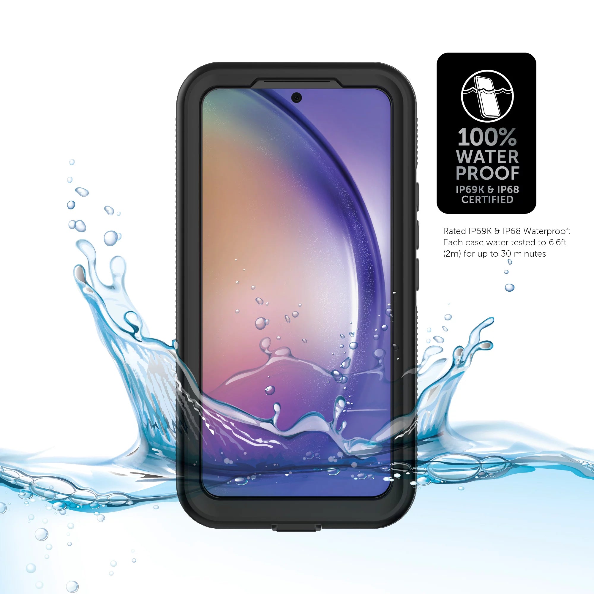 Body Glove 100016884 Samsung Galaxy A54 5G Waterproof Phone Case - Black/Clear - IP68 Certified Protection for Swimming, Beach & Outdoor Activities