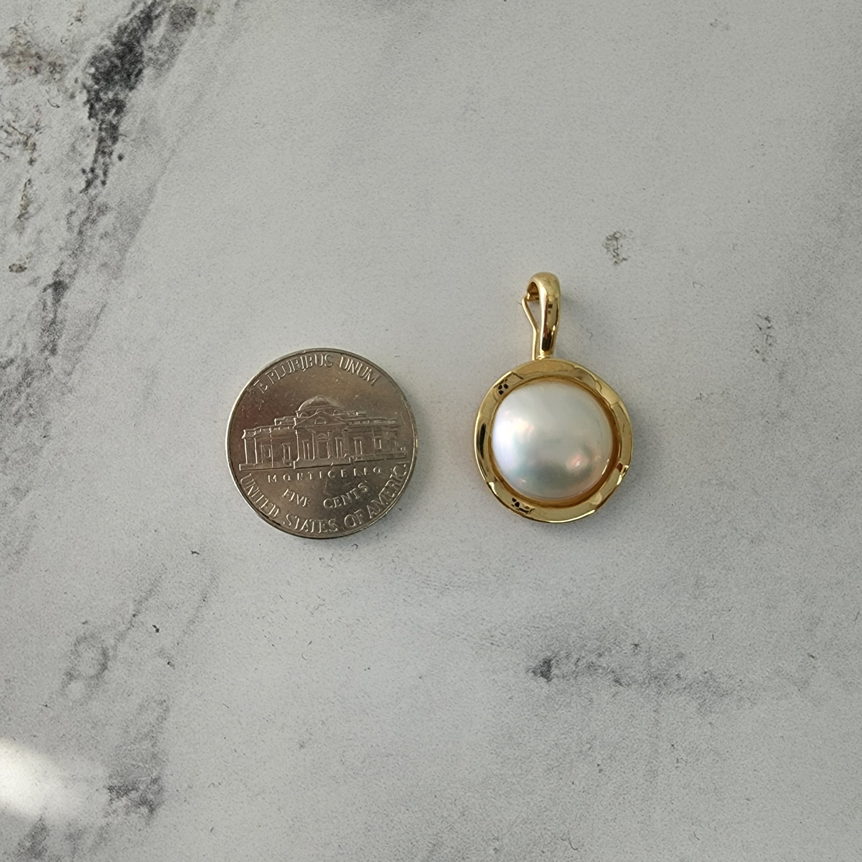 Elegant Mabe Pearl Necklace with Up & Down Polished Bezel - Perfect for Weddings, Parties & Special Occasions