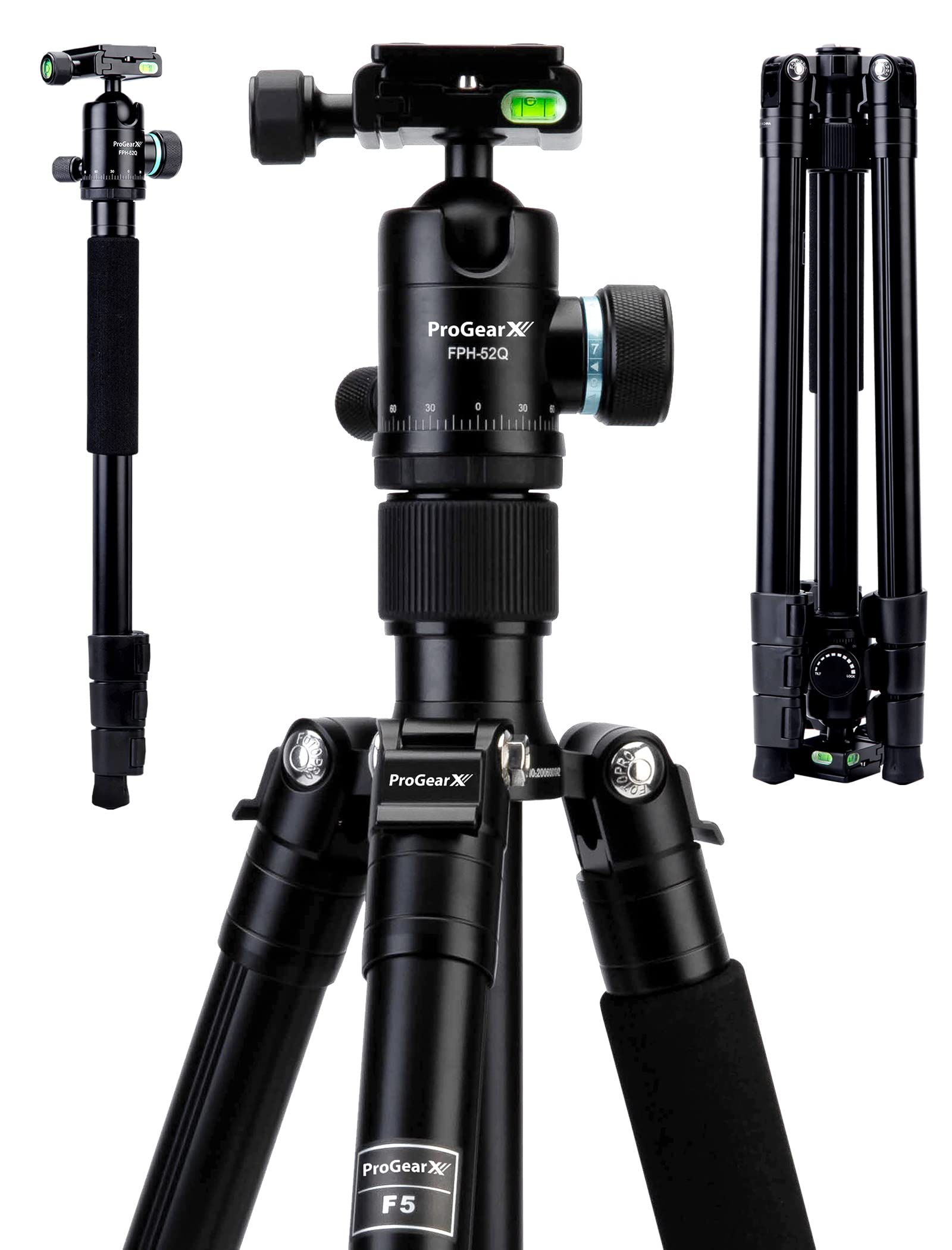 Professional Aluminum Camera Tripod Stand - Lightweight & Foldable Travel Tripod with 360° Panorama Ball Head, Holds up to 17.64lbs - Perfect for DSLR Photography, Vlogging, Outdoor Shooting & Studio Work