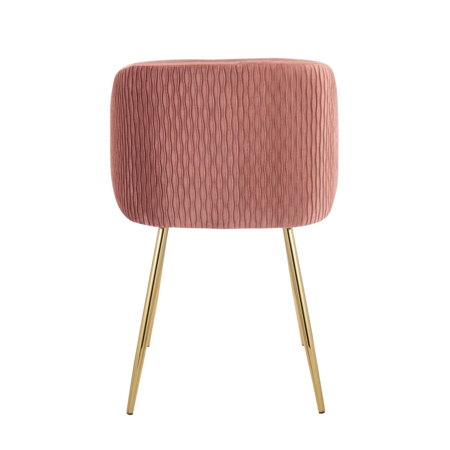 LumiSource Fran Pleated Waves Chair - Set of 2 Modern Upholstered Dining Chairs with Wave Design for Kitchen, Dining Room & Home Office | Comfortable Seating for Family Meals & Entertaining Guests