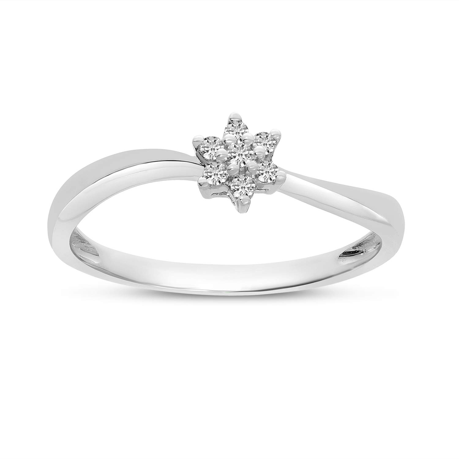 10K White Gold Diamond Cluster Ring for Women - Elegant Wedding, Engagement & Anniversary Jewelry Gift - Perfect for Special Occasions & Everyday Wear