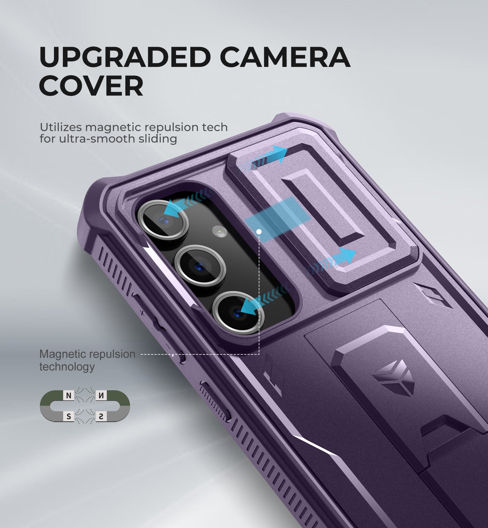 **Dexnor Heavy Duty Shockproof Rugged Case for Samsung Galaxy S24 FE – Full Body Protection with Built-in Screen Protector, Slide Camera Cover & Kickstand – Perfect for Outdoor, Work & Travel**
