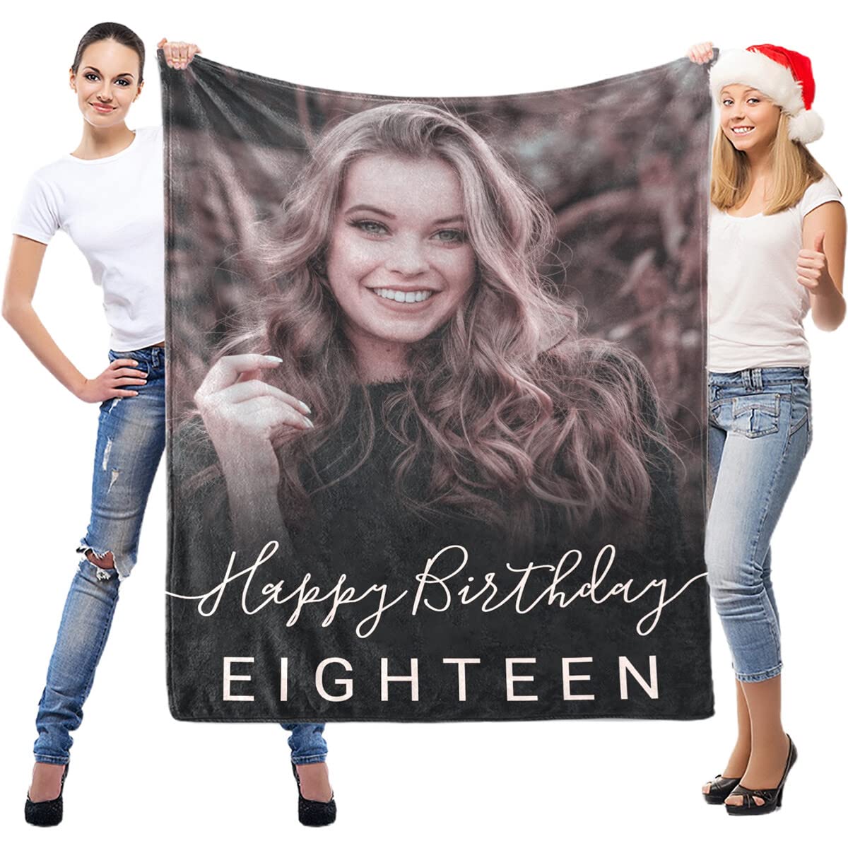 Custom Photo Blankets for Women & Men - Personalized Birthday, Christmas Gifts with Your Picture & Text - Cozy Throw Blanket for Home, Bedroom & Couch Decor