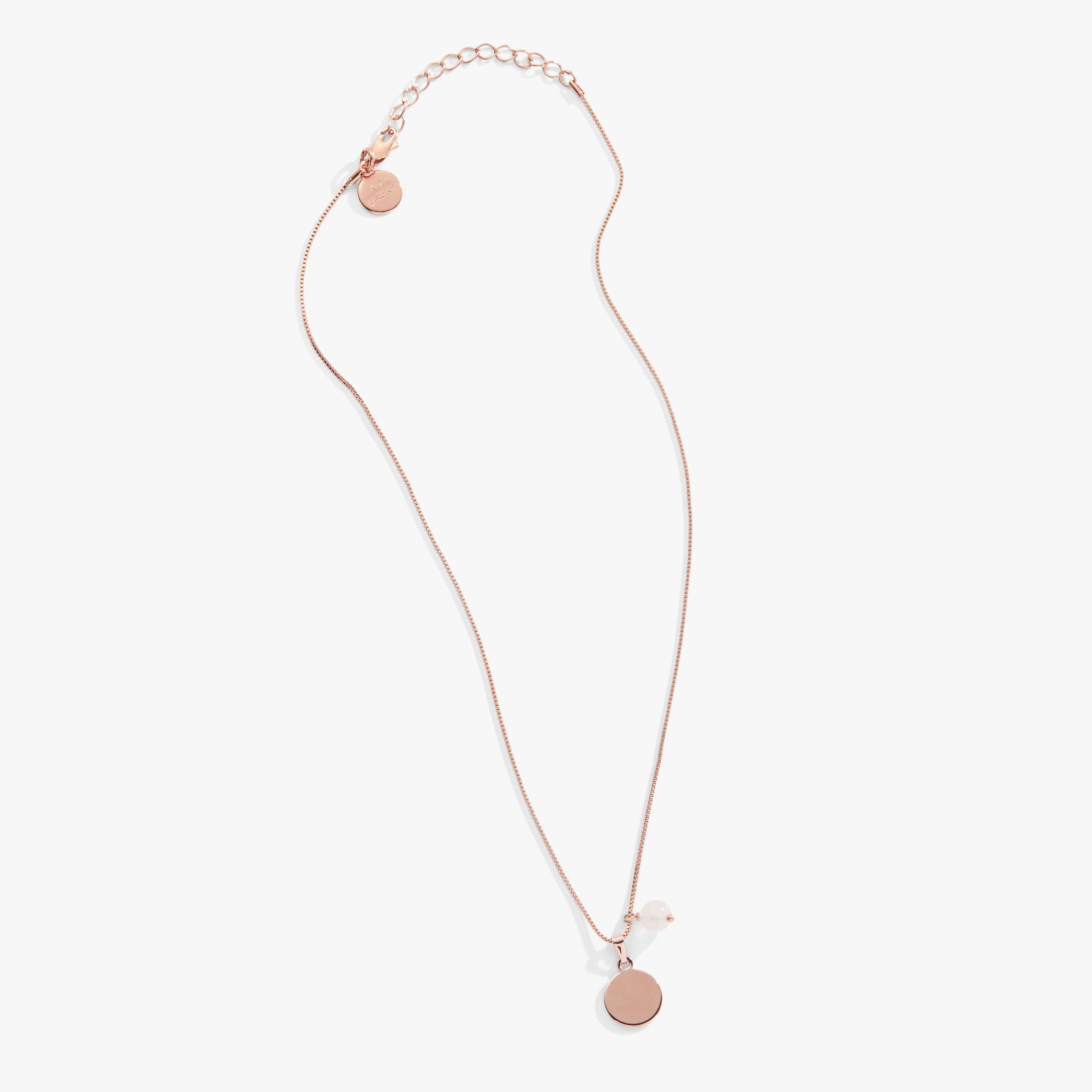 Rose Quartz Beaded Circle Charm Necklace for Women - Elegant Healing Crystal Jewelry for Meditation, Yoga & Positive Energy