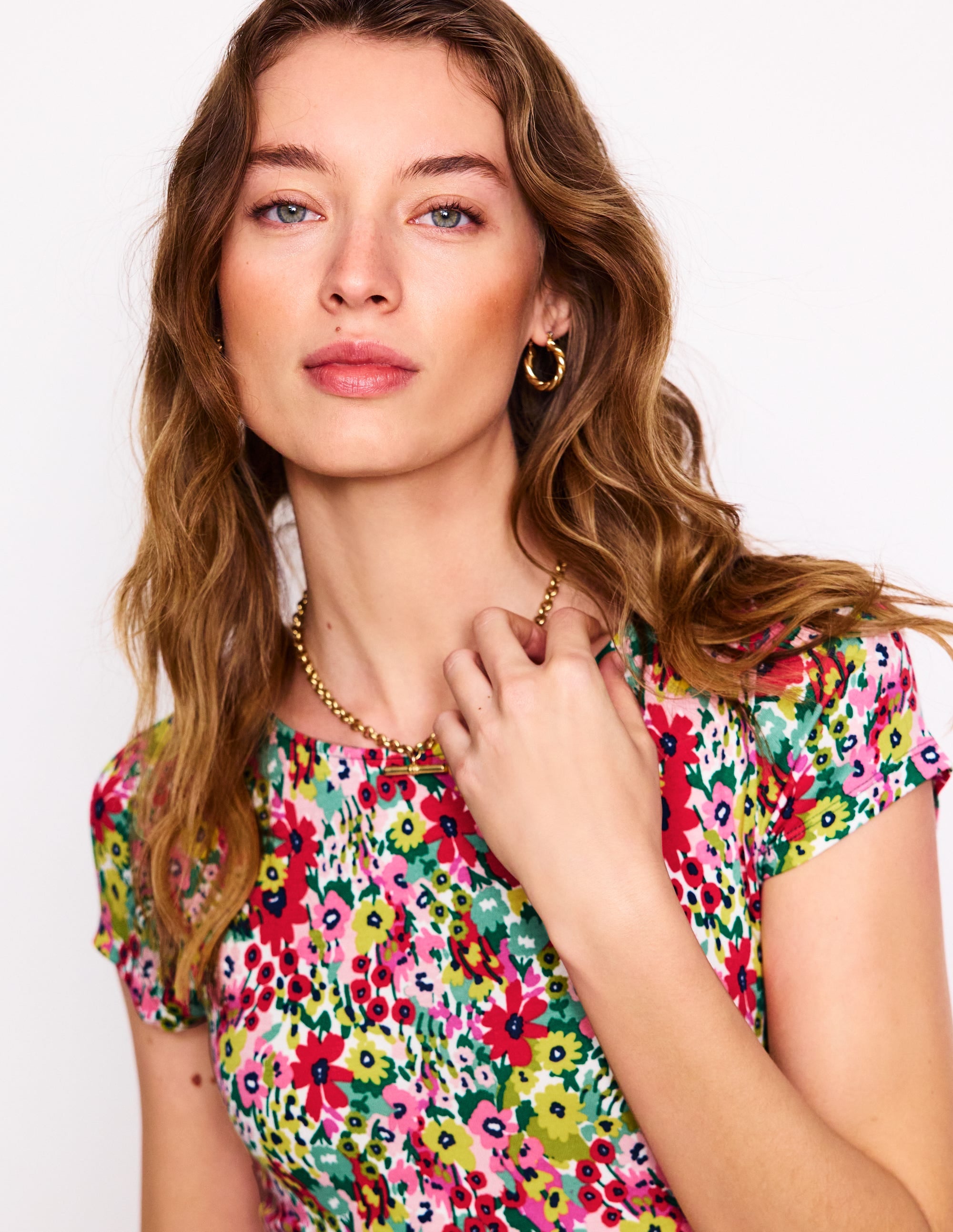 Amelie Floral Print Jersey Dress - Wildflower Garden Design for Women | Perfect for Summer Outings, Beach Vacations & Casual Wear