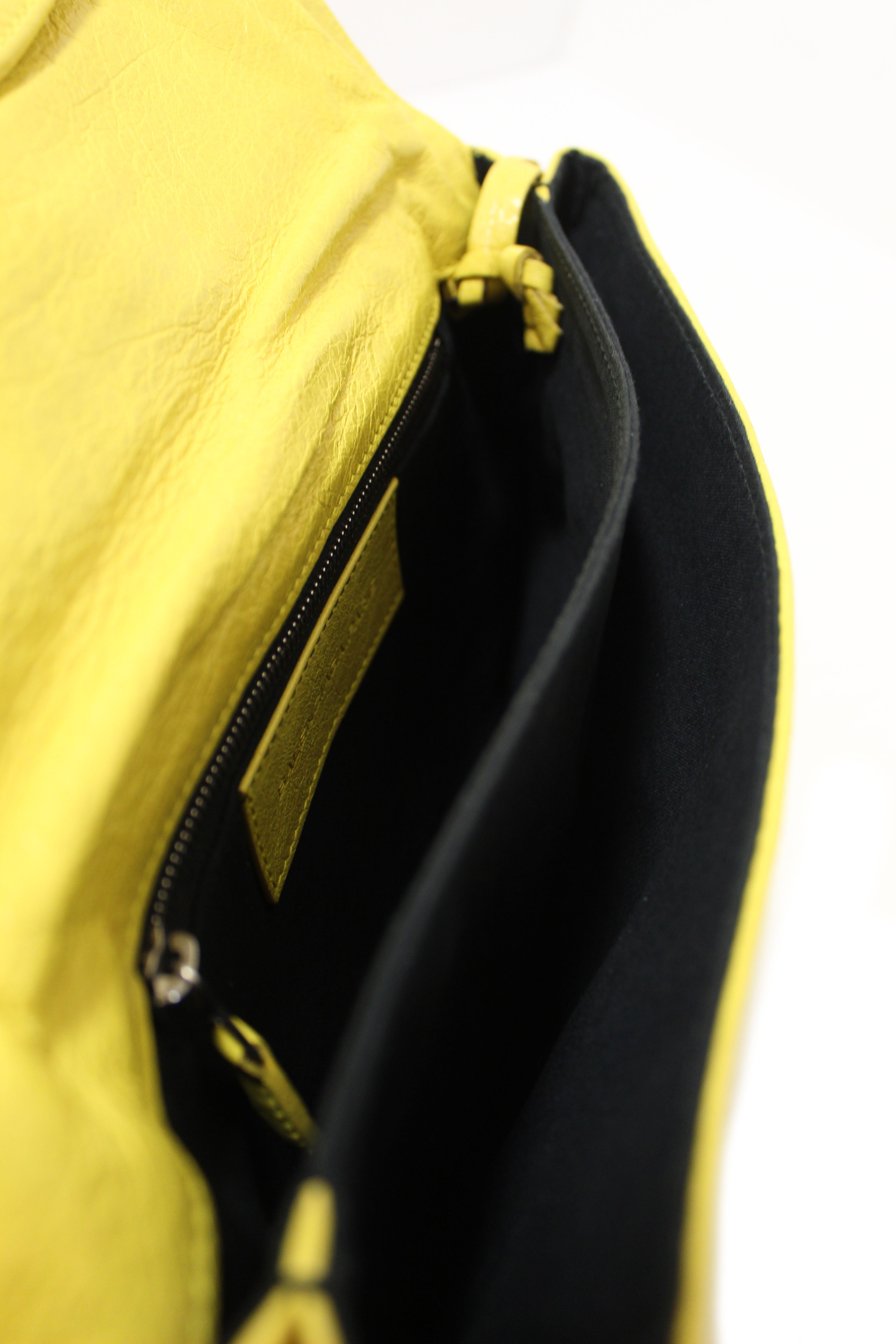 Authentic Balenciaga Yellow Leather Giant Envelope 21 Clutch Handbag for Women | Luxury Designer Crossbody Bag | Perfect for Parties, Weddings & Evening Events