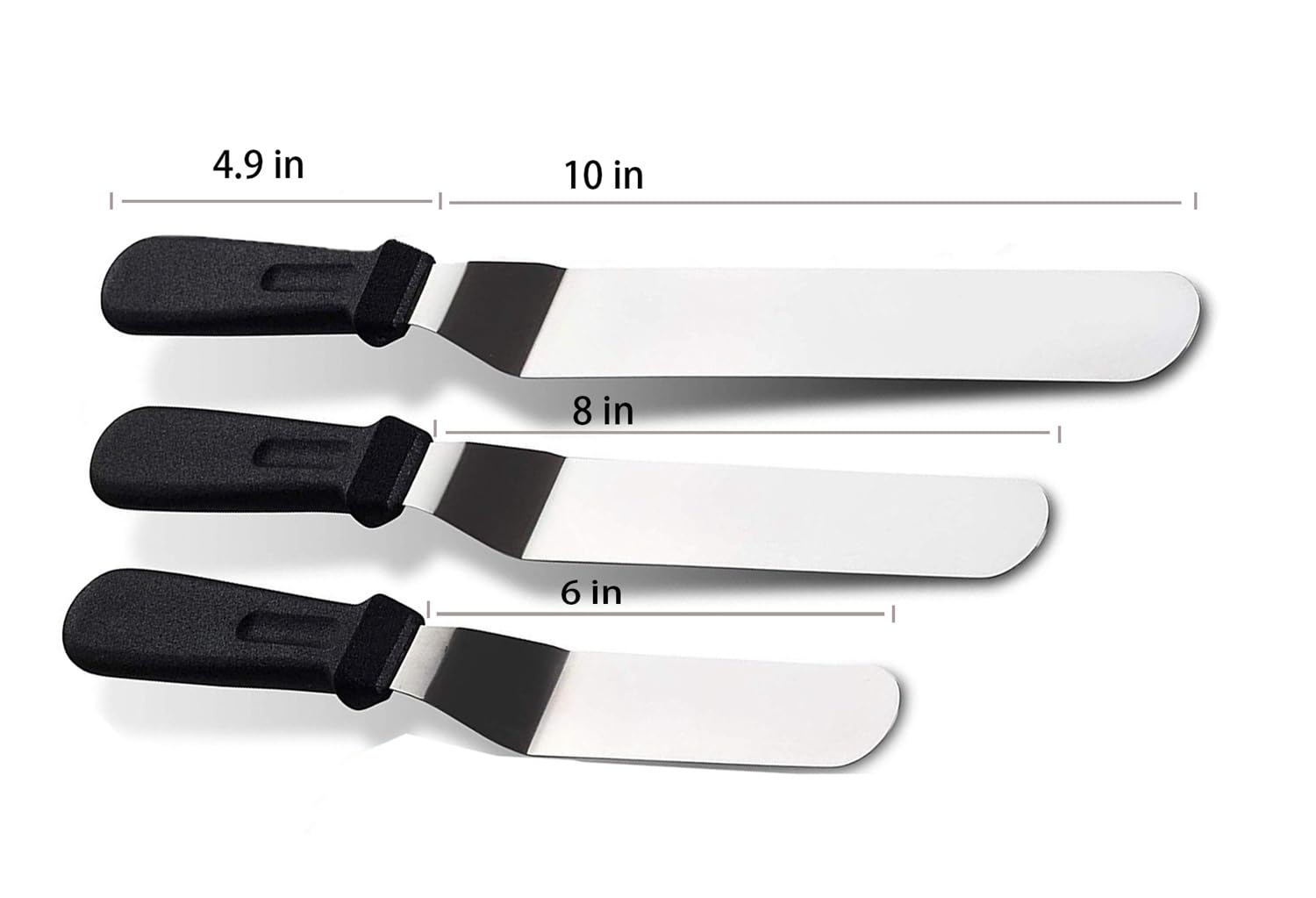 Professional Cake Decorating Spatula Set - 6, 8, 10 Inch Angled Offset Icing Spatulas for Smooth Frosting, Baking & Cake Design | Perfect for Home Bakers, Pastry Chefs & Wedding Cake Decorations