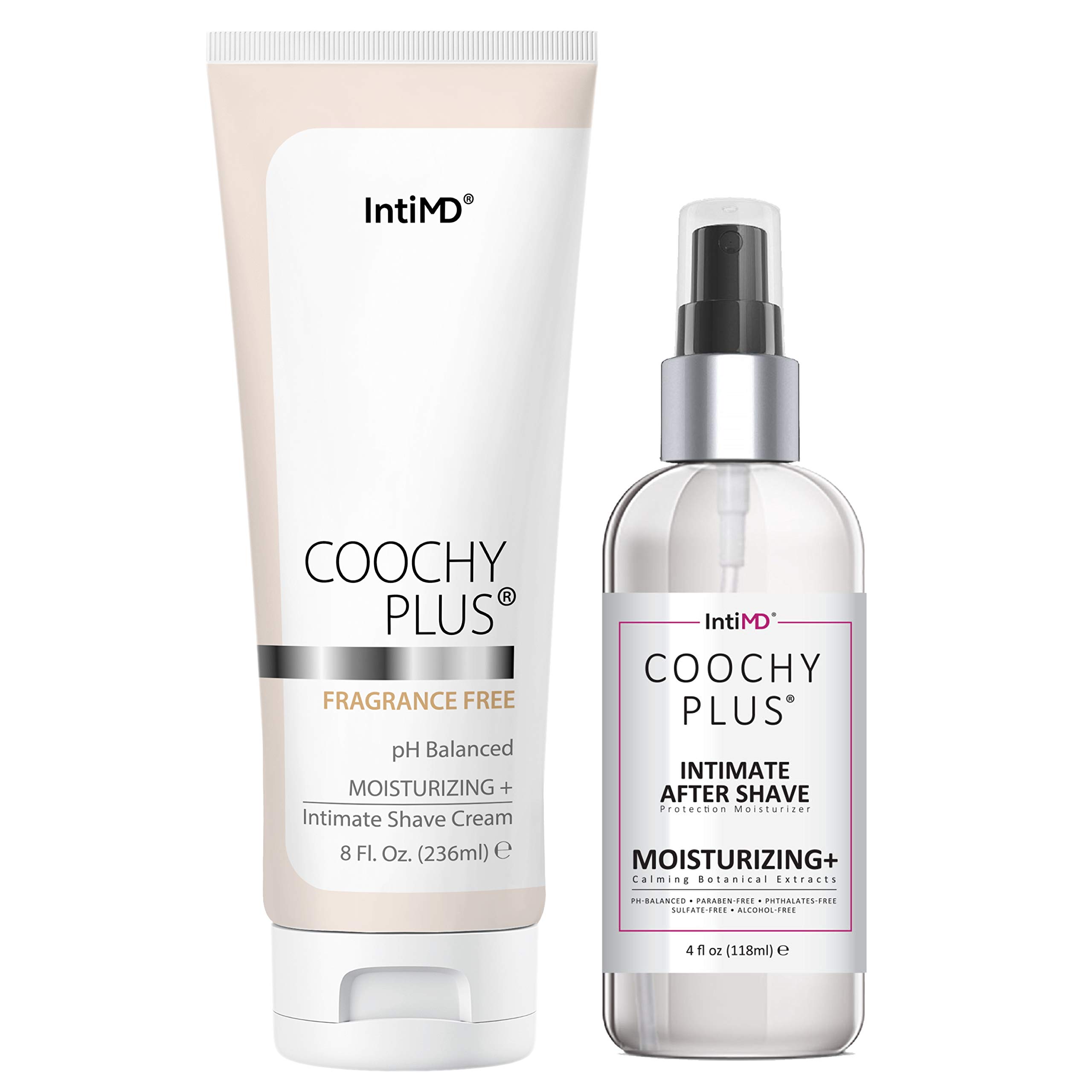 IntiMD Coochy Plus Intimate Shaving Kit for Women - Fragrance Free Razor Bump Prevention with Soothing After Shave Mist | Antioxidant Formula Prevents Razor Burns, Itching & Ingrown Hairs | Perfect for Bikini Line, Legs & Underarms Shaving