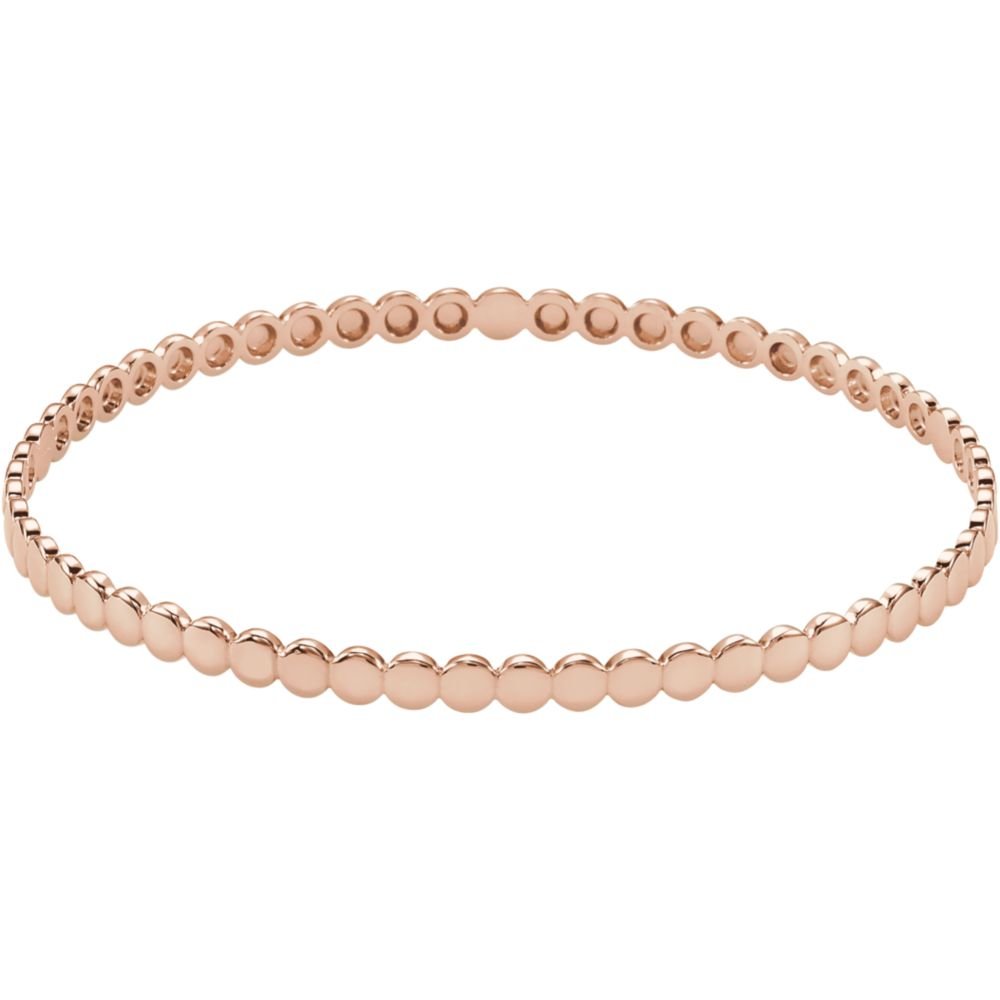 14K Rose Gold Bangle Bracelet for Women - Elegant Stackable Jewelry Gift for Anniversary, Wedding & Everyday Wear