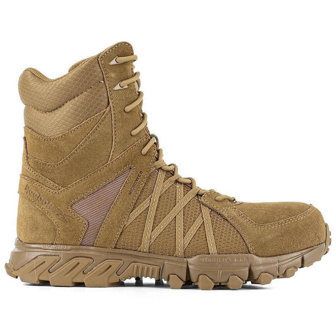 Trailgrip 8 Inch Composite Toe Tactical Military Work Boots for Men - Coyote Brown - Lightweight Safety Shoes for Construction, Hiking & Outdoor Work