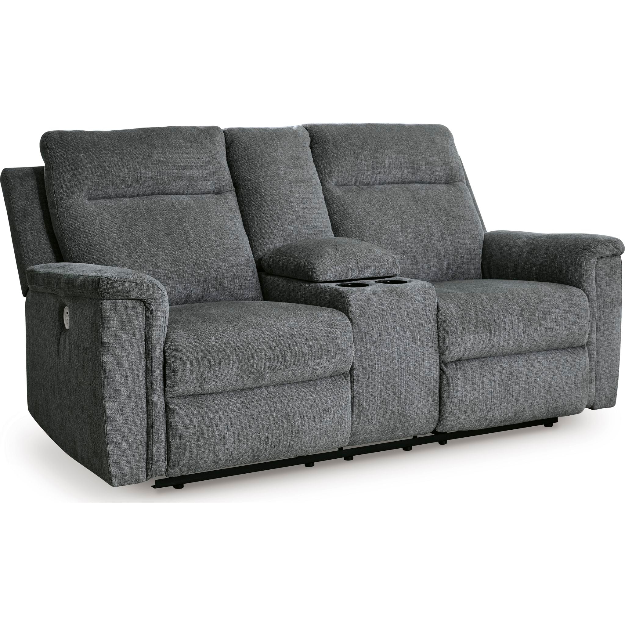 Barnsana Power Reclining Loveseat with Console - Modern Electric Recliner Sofa for Living Room, Home Theater & Family Room - Comfortable Dual Motor Couches with USB Charging & Cup Holders
