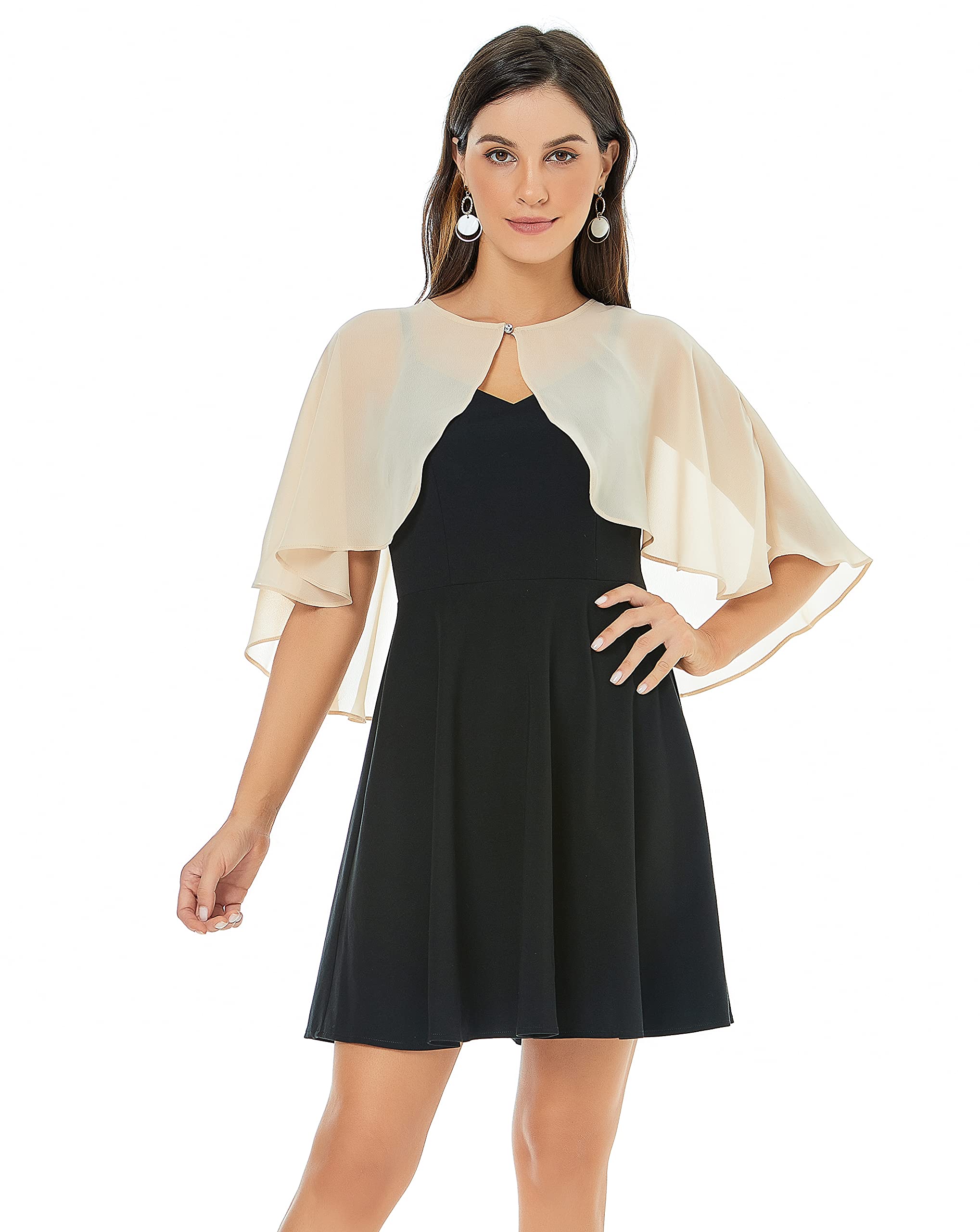 Elegant Women's Chiffon Shawls & Wraps for Wedding, Evening Dress & Bridesmaid - Lightweight Capelets & Scarves for Special Occasions, Parties & Formal Events