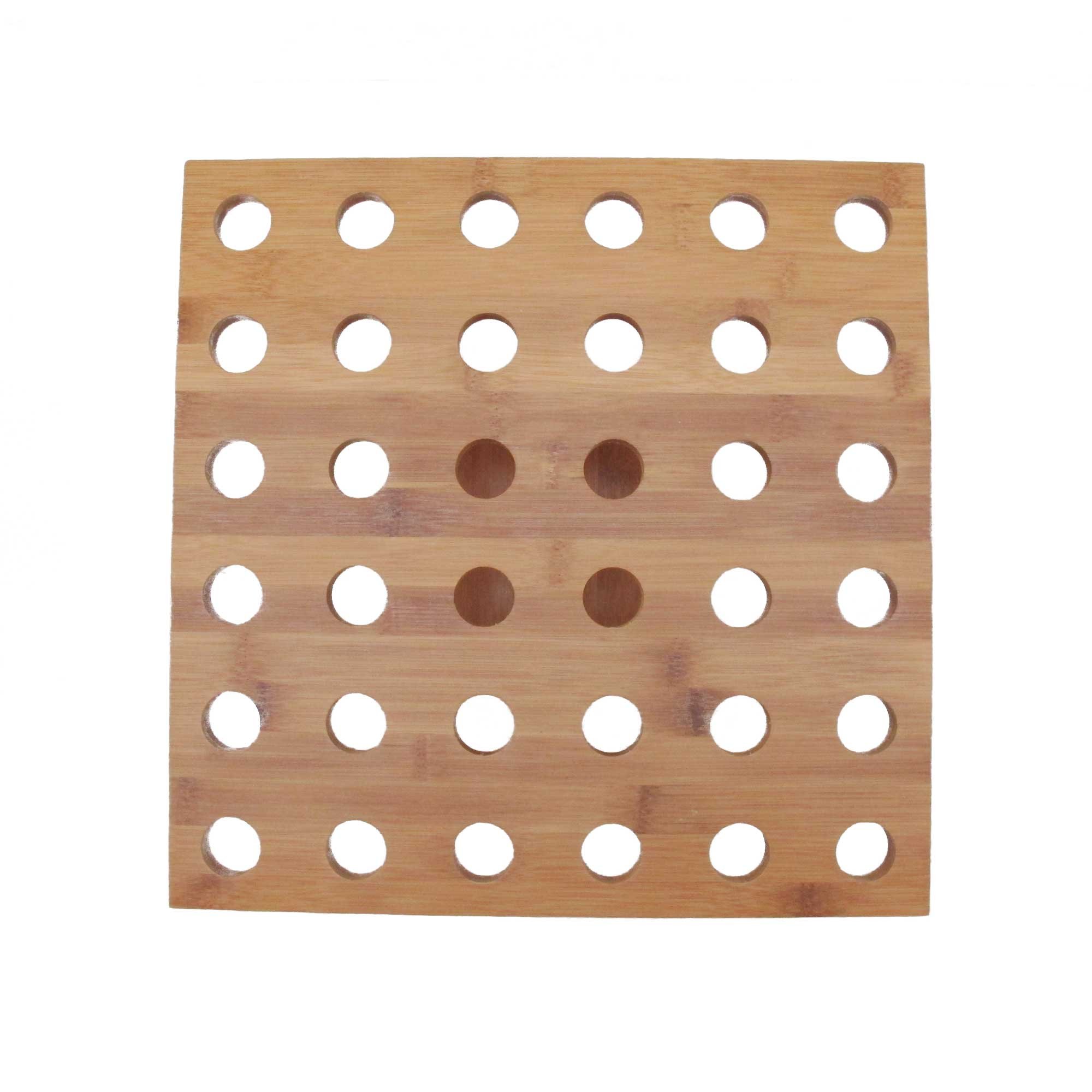 BambooMN 13x13 Inch Natural Bamboo Square Food Cone Display Stand - Tamaki Sushi Holder for Restaurants, Catering, Parties & Buffets (Holds 36 Cones, Set of 3) - Perfect for Sushi Bars, Asian Cuisine Events & Wedding Receptions