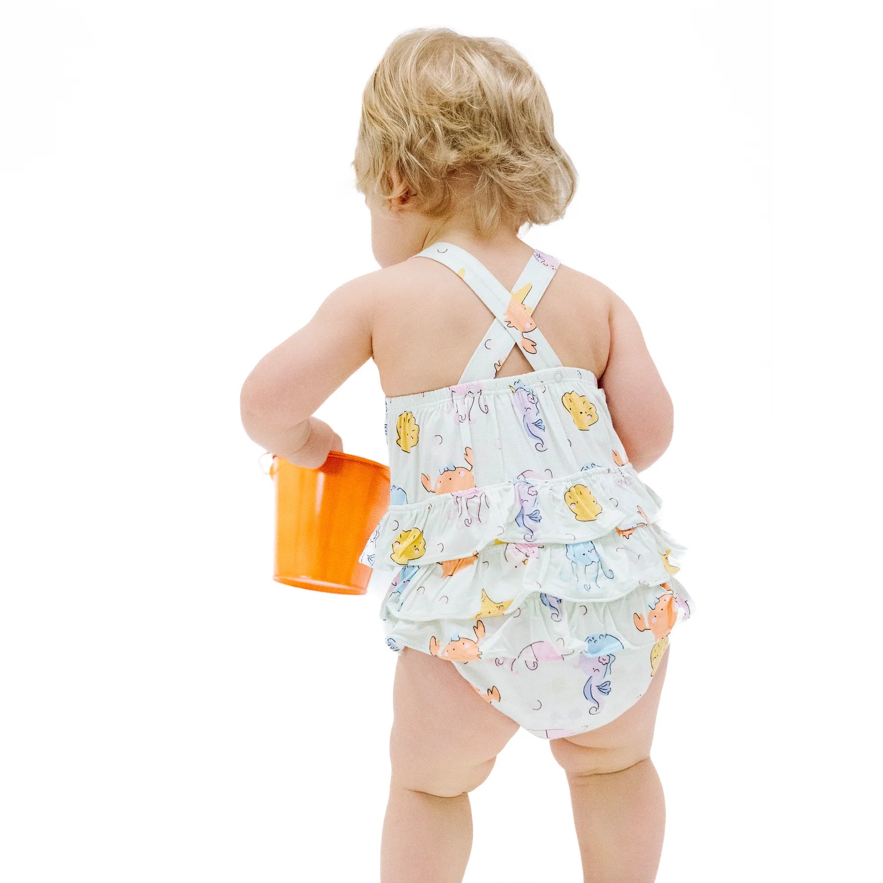 Adorable Sea Creatures Ruffle Sunsuit for Baby Girls - Cute Swimwear & Beach Outfit for Summer Vacations & Pool Parties