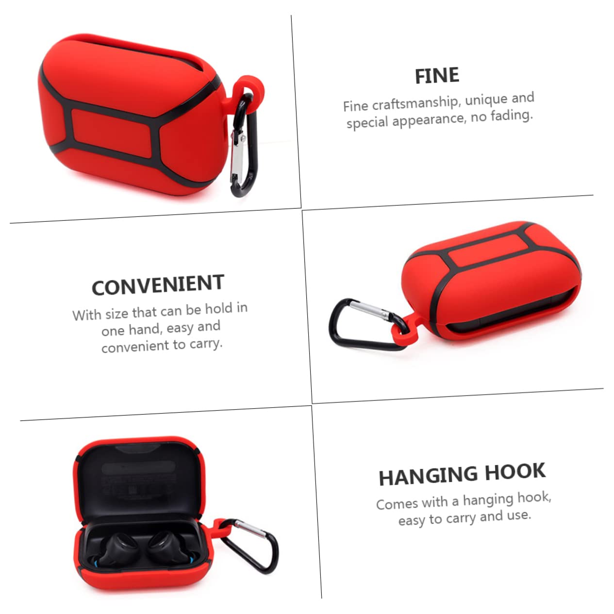 Jojofuny 1-Pack Silicone Earphone Cover Case - Protective Storage Box for AirPods, Earbuds & Headphones (Ideal for Gym, Travel & Daily Use)